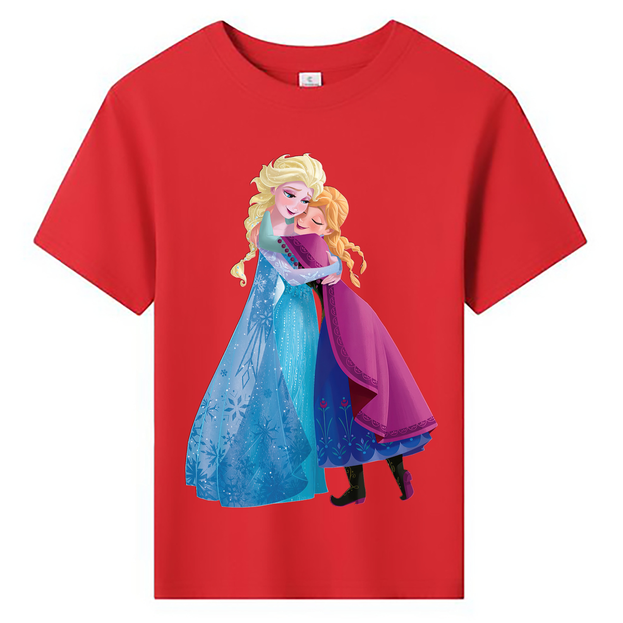 （画像用） アナと雪の女王 アンナ エルサ Frozen Anna Elsa 綿100％キッズTシャツ（フロントプリント）