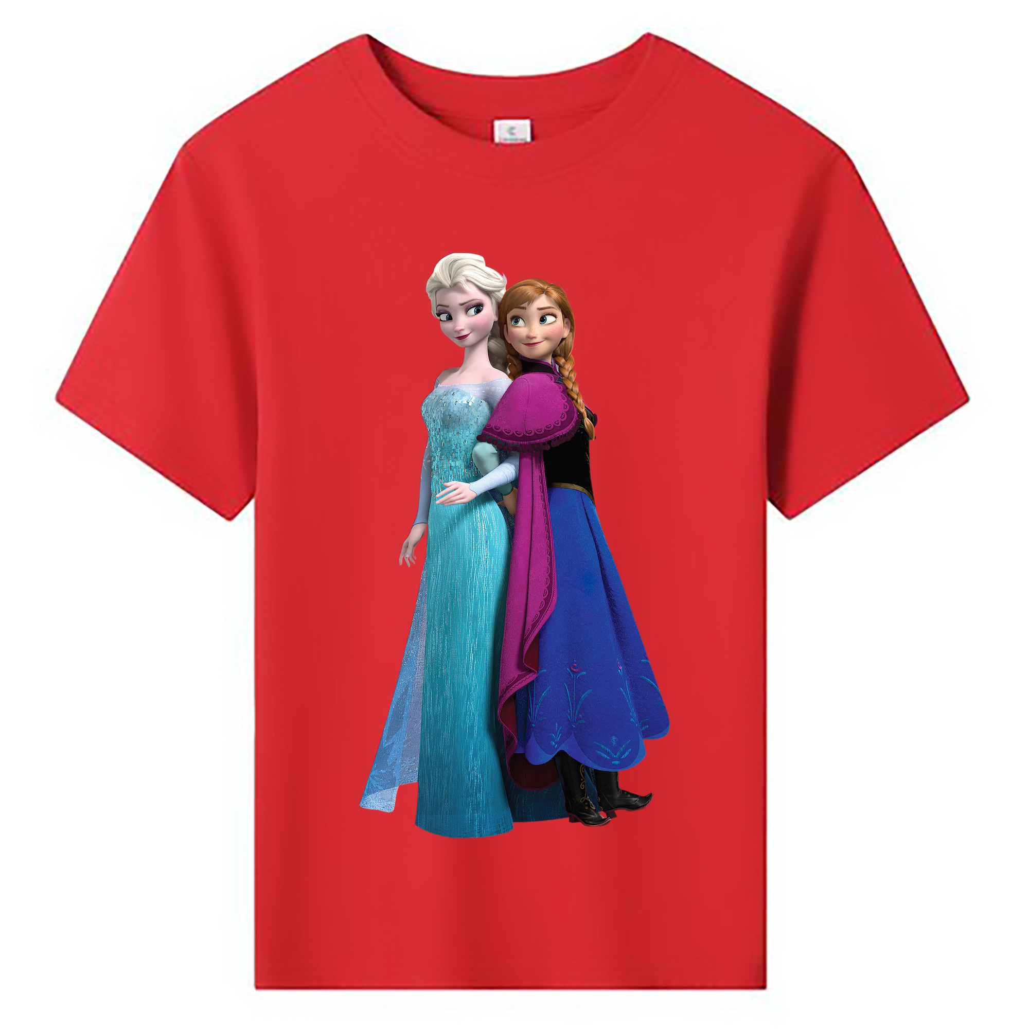（画像用） アナと雪の女王 アンナ エルサ Frozen Anna Elsa 綿100％キッズTシャツ（フロントプリント）