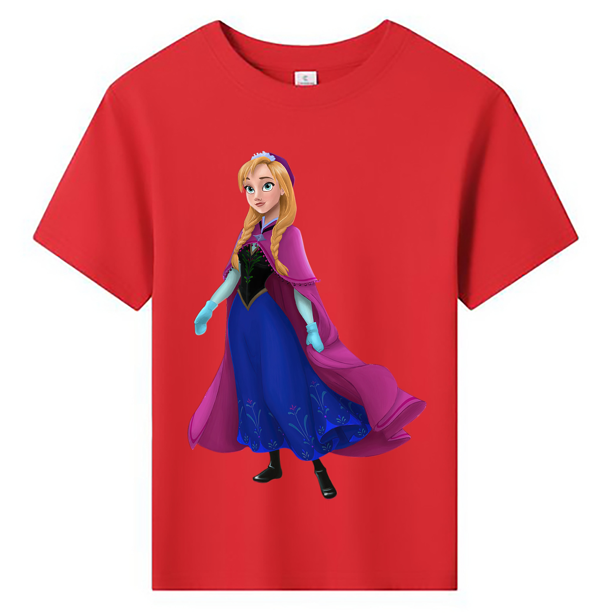 （画像用） アナと雪の女王 アンナ エルサ Frozen Anna Elsa 綿100％キッズTシャツ（フロントプリント）