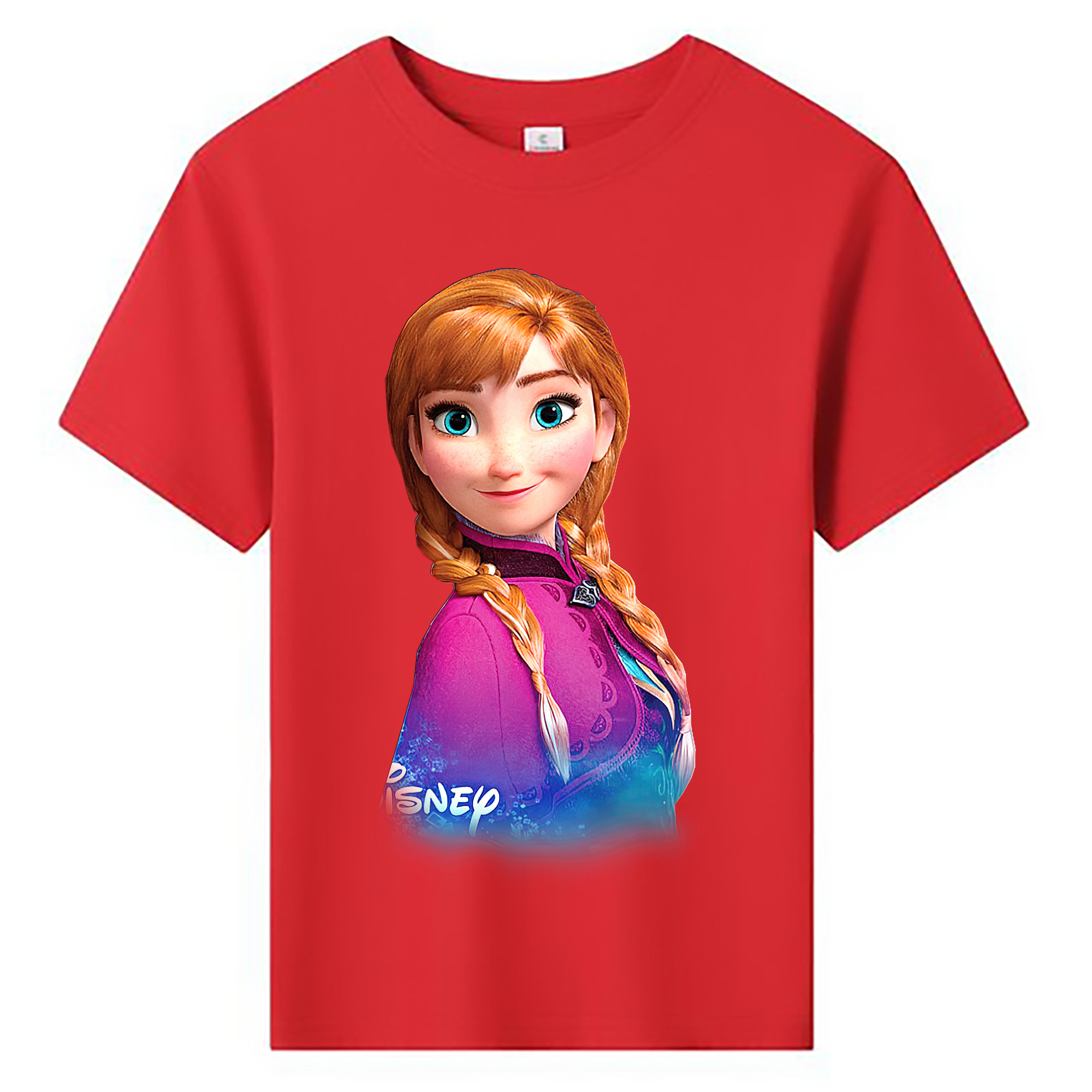（画像用） アナと雪の女王 アンナ エルサ Frozen Anna Elsa 綿100％キッズTシャツ（フロントプリント）
