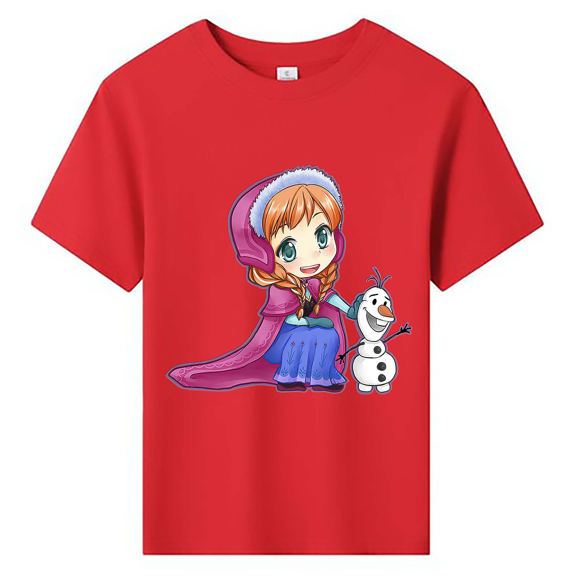 （画像用） アナと雪の女王 アンナ エルサ Frozen Anna Elsa 綿100％キッズTシャツ（フロントプリント）