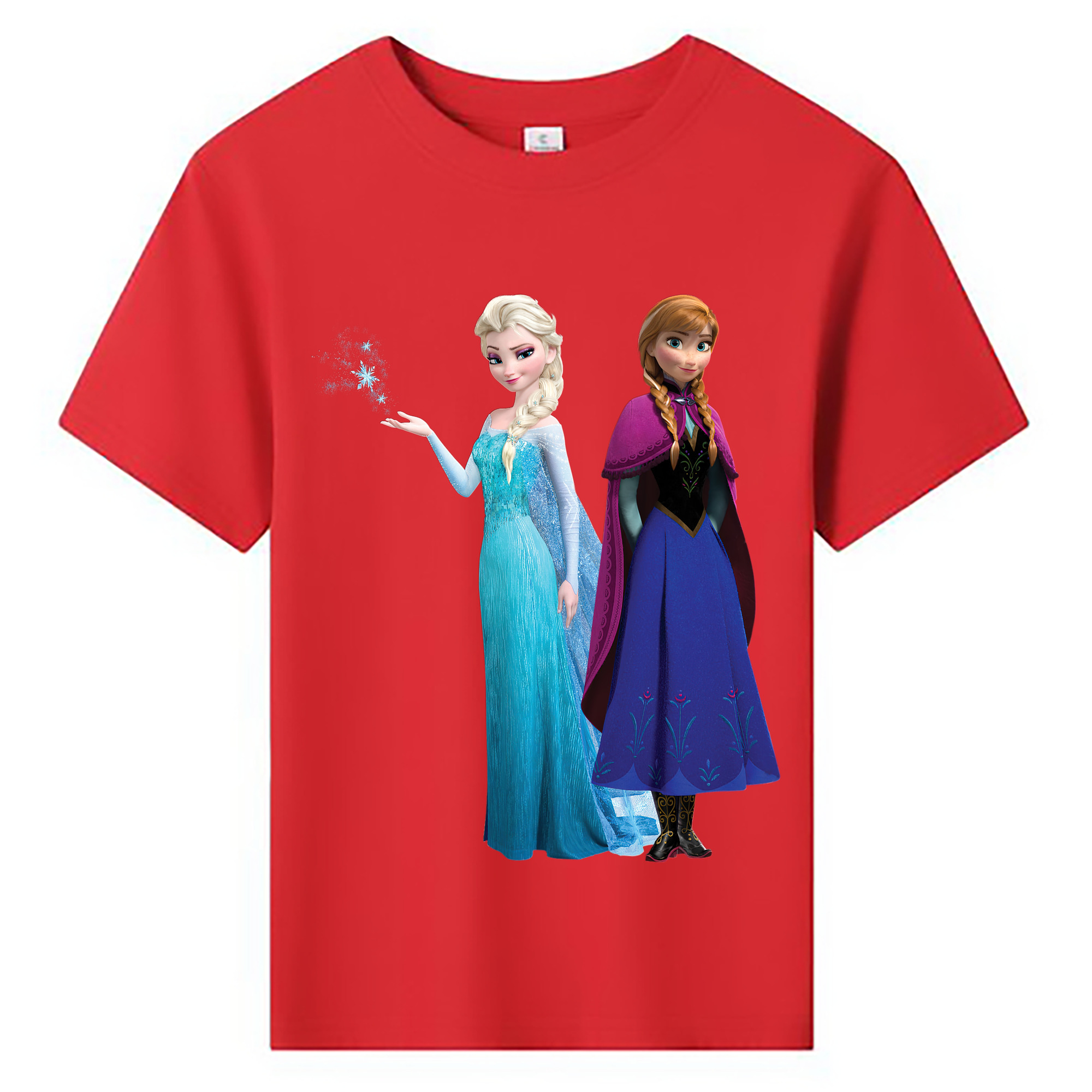 （画像用） アナと雪の女王 アンナ エルサ Frozen Anna Elsa 綿100％キッズTシャツ（フロントプリント）
