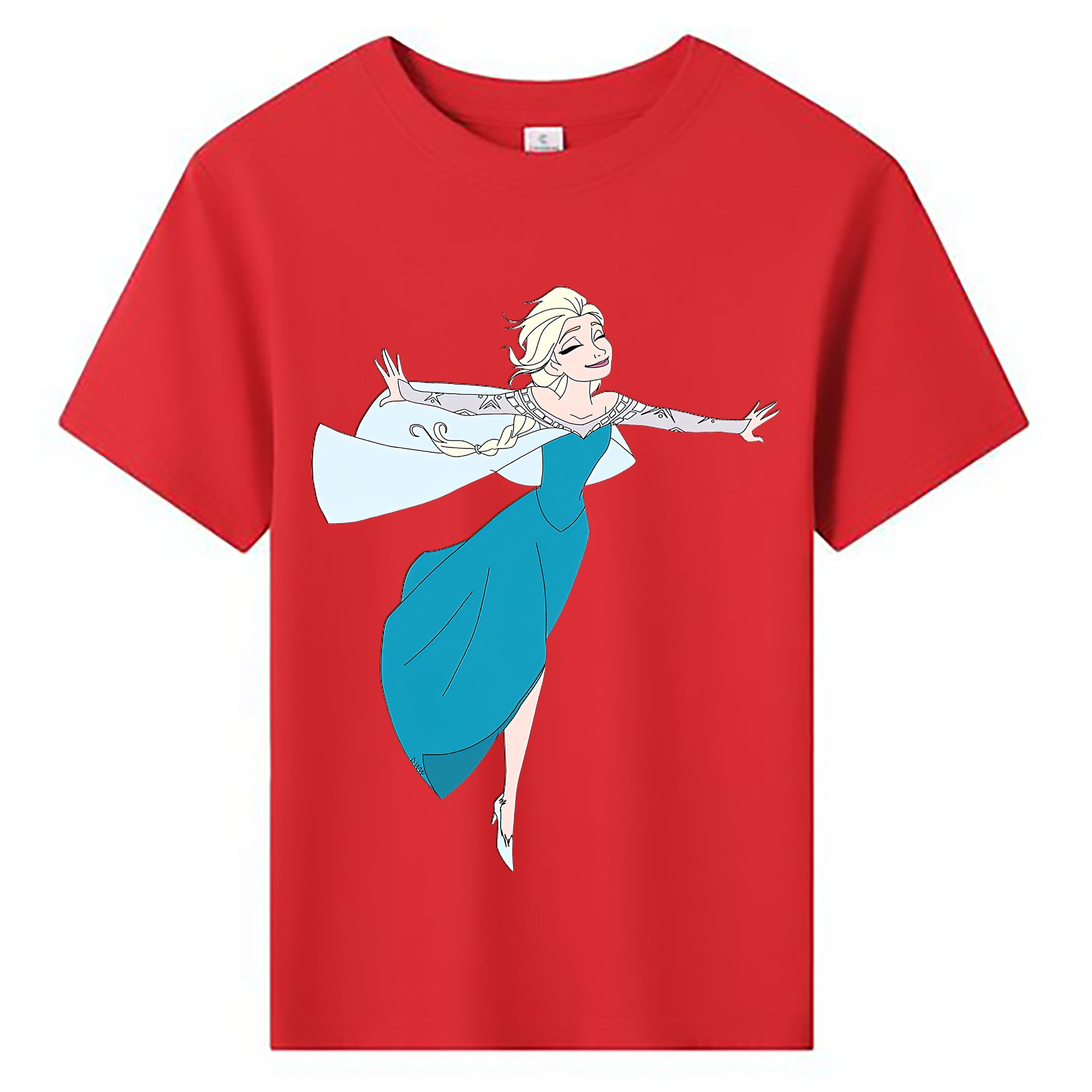 （画像用） アナと雪の女王 アンナ エルサ Frozen Anna Elsa 綿100％キッズTシャツ（フロントプリント）