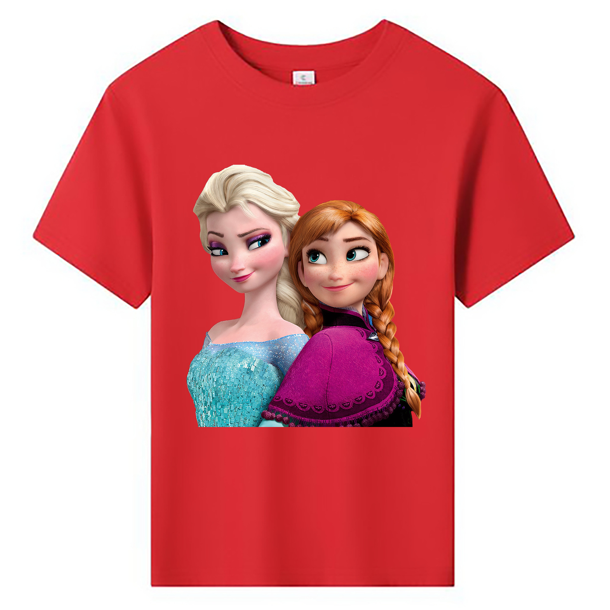 （画像用） アナと雪の女王 アンナ エルサ Frozen Anna Elsa 綿100％キッズTシャツ（フロントプリント）