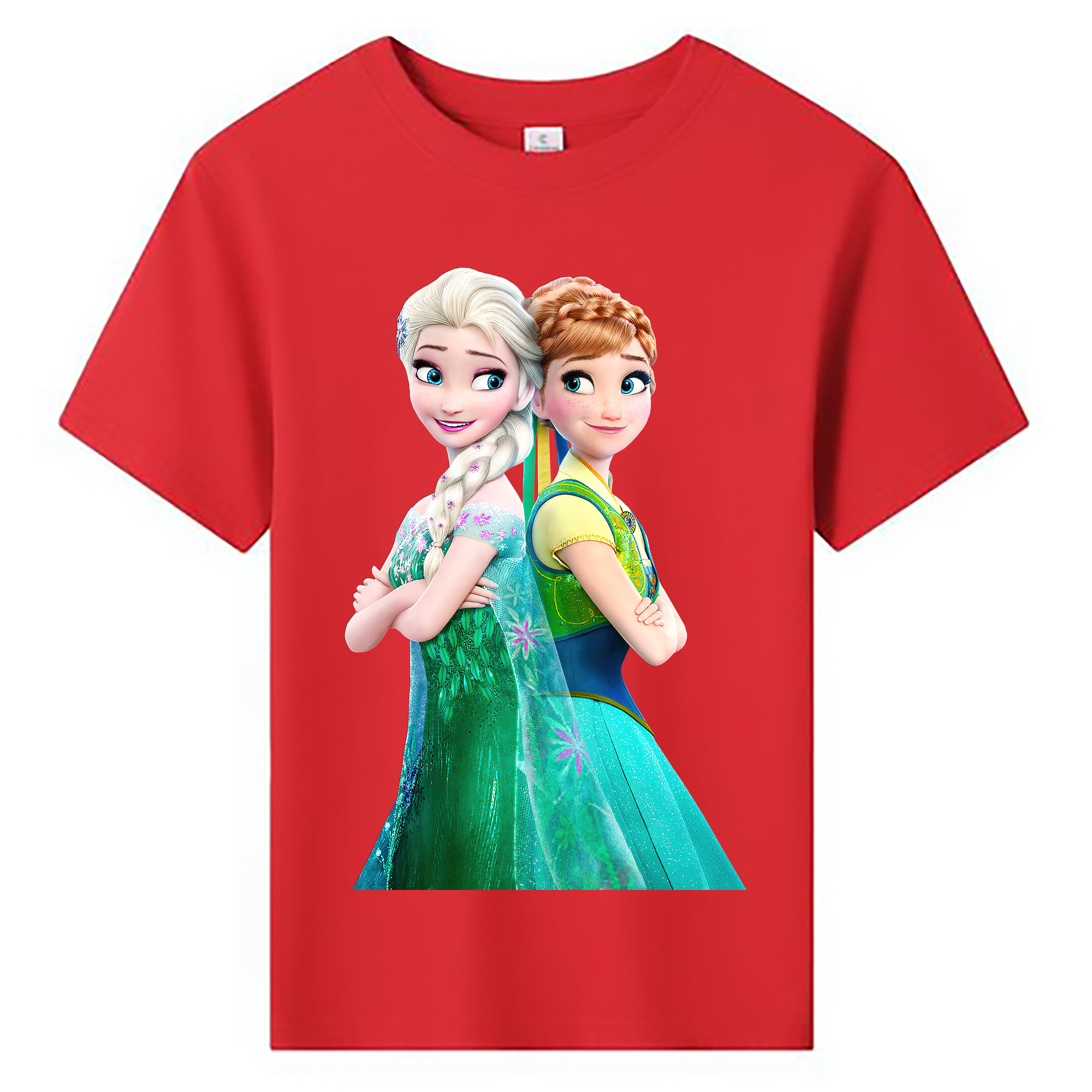 （画像用） アナと雪の女王 アンナ エルサ Frozen Anna Elsa 綿100％キッズTシャツ（フロントプリント）