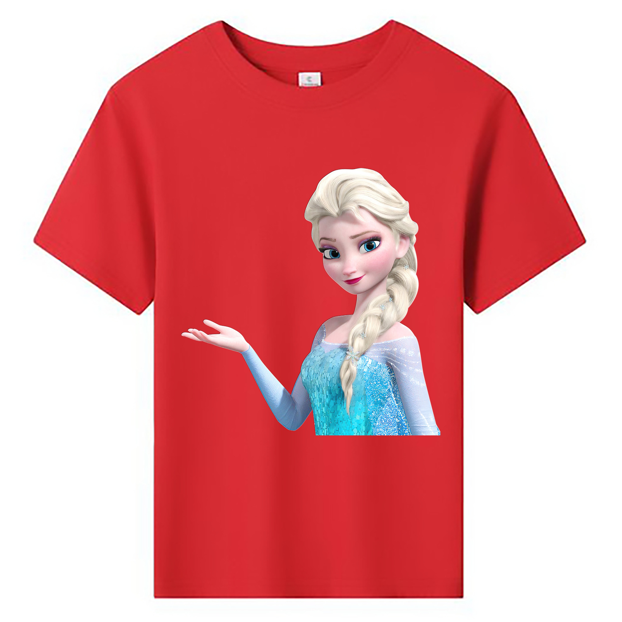 （画像用） アナと雪の女王 アンナ エルサ Frozen Anna Elsa 綿100％キッズTシャツ（フロントプリント）