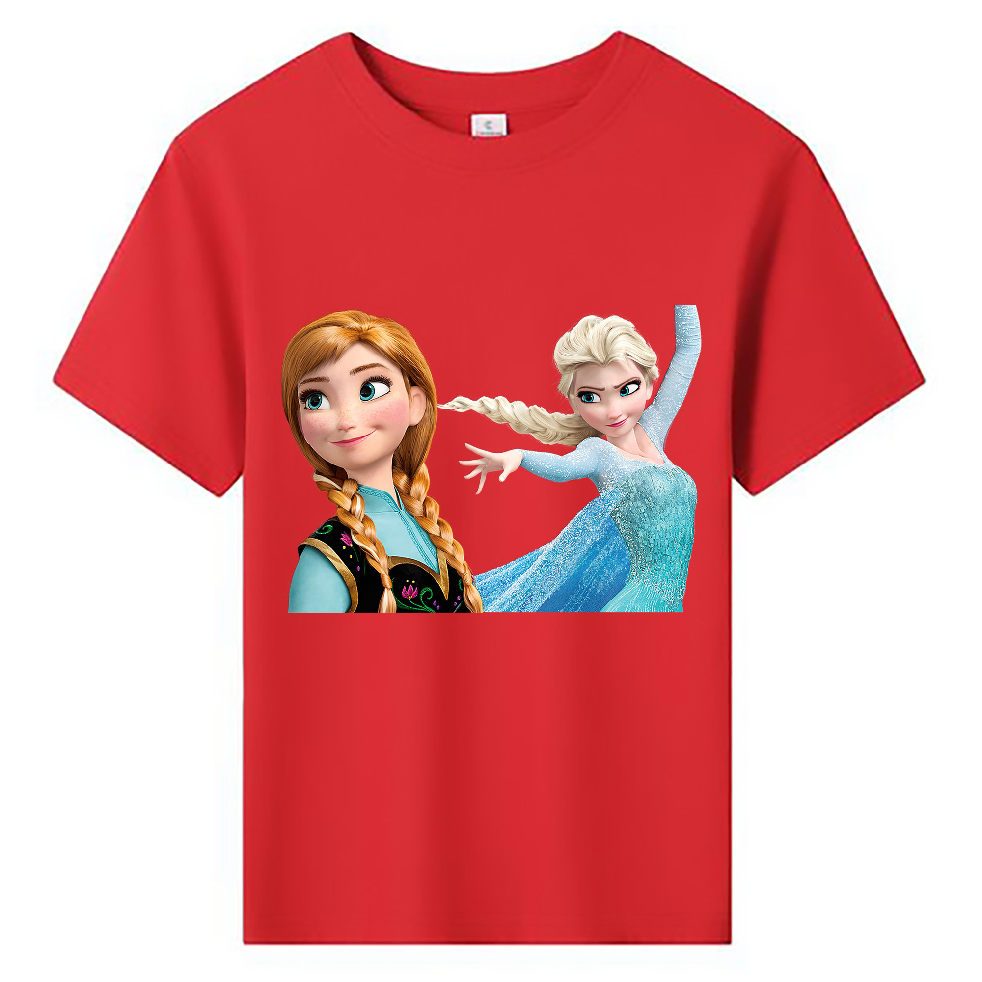 （画像用） アナと雪の女王 アンナ エルサ Frozen Anna Elsa 綿100％キッズTシャツ（フロントプリント）