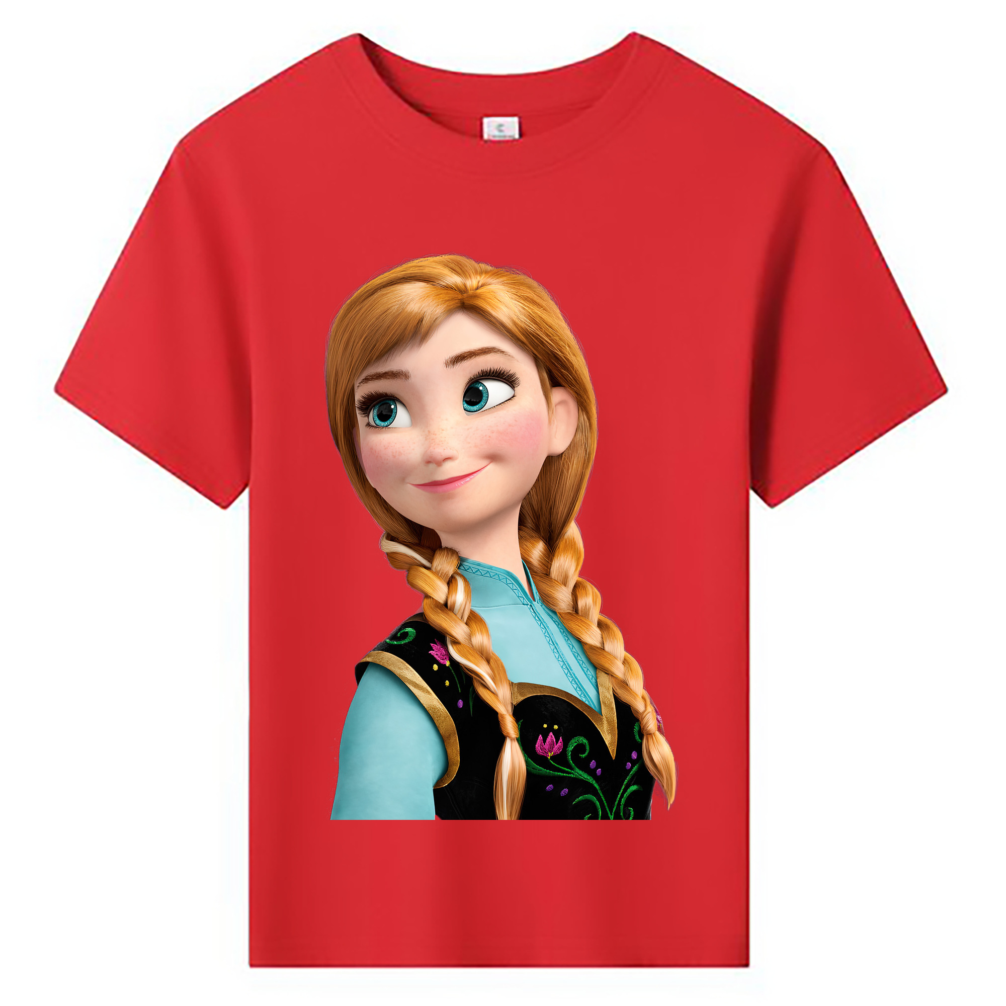 （画像用） アナと雪の女王 アンナ エルサ Frozen Anna Elsa 綿100％キッズTシャツ（フロントプリント）