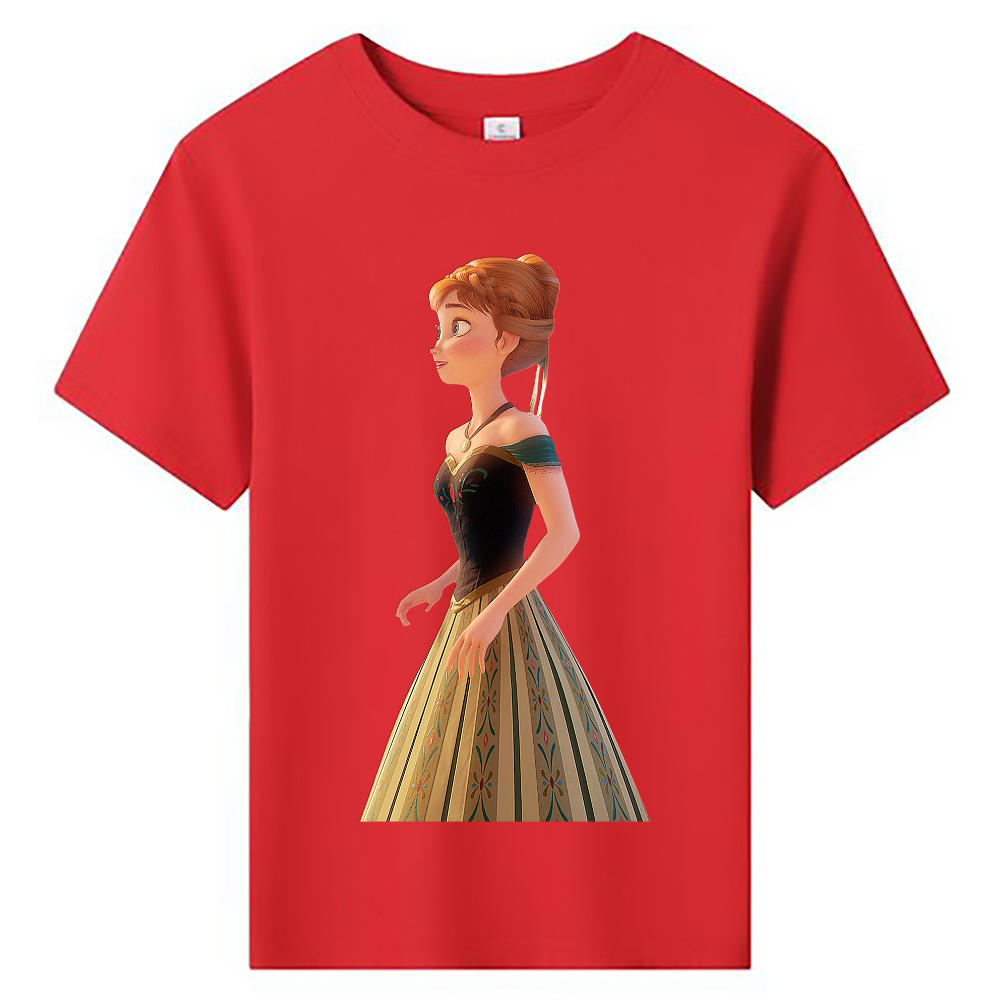 （画像用） アナと雪の女王 アンナ エルサ Frozen Anna Elsa 綿100％キッズTシャツ（フロントプリント）