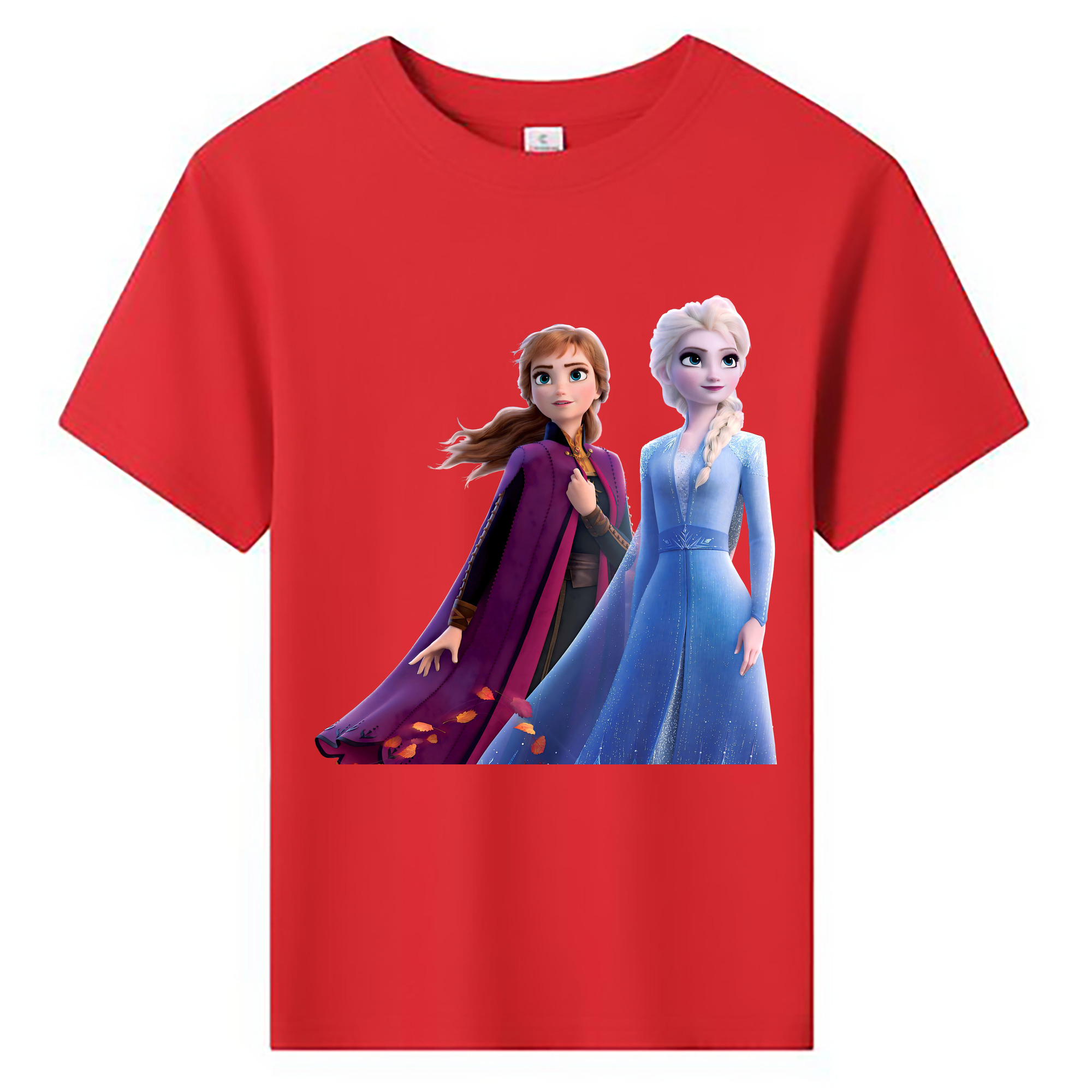 （画像用） アナと雪の女王 アンナ エルサ Frozen Anna Elsa 綿100％キッズTシャツ（フロントプリント）