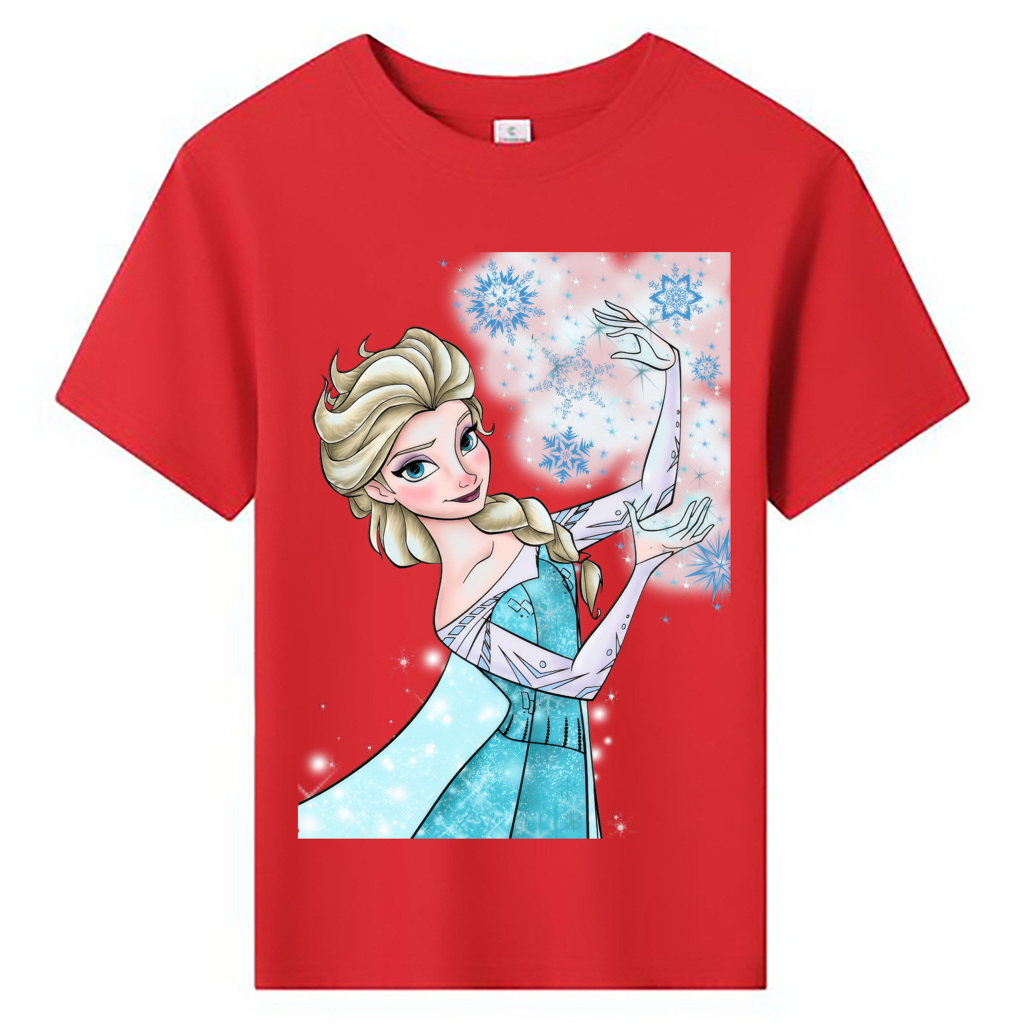 （画像用） アナと雪の女王 アンナ エルサ Frozen Anna Elsa 綿100％キッズTシャツ（フロントプリント）