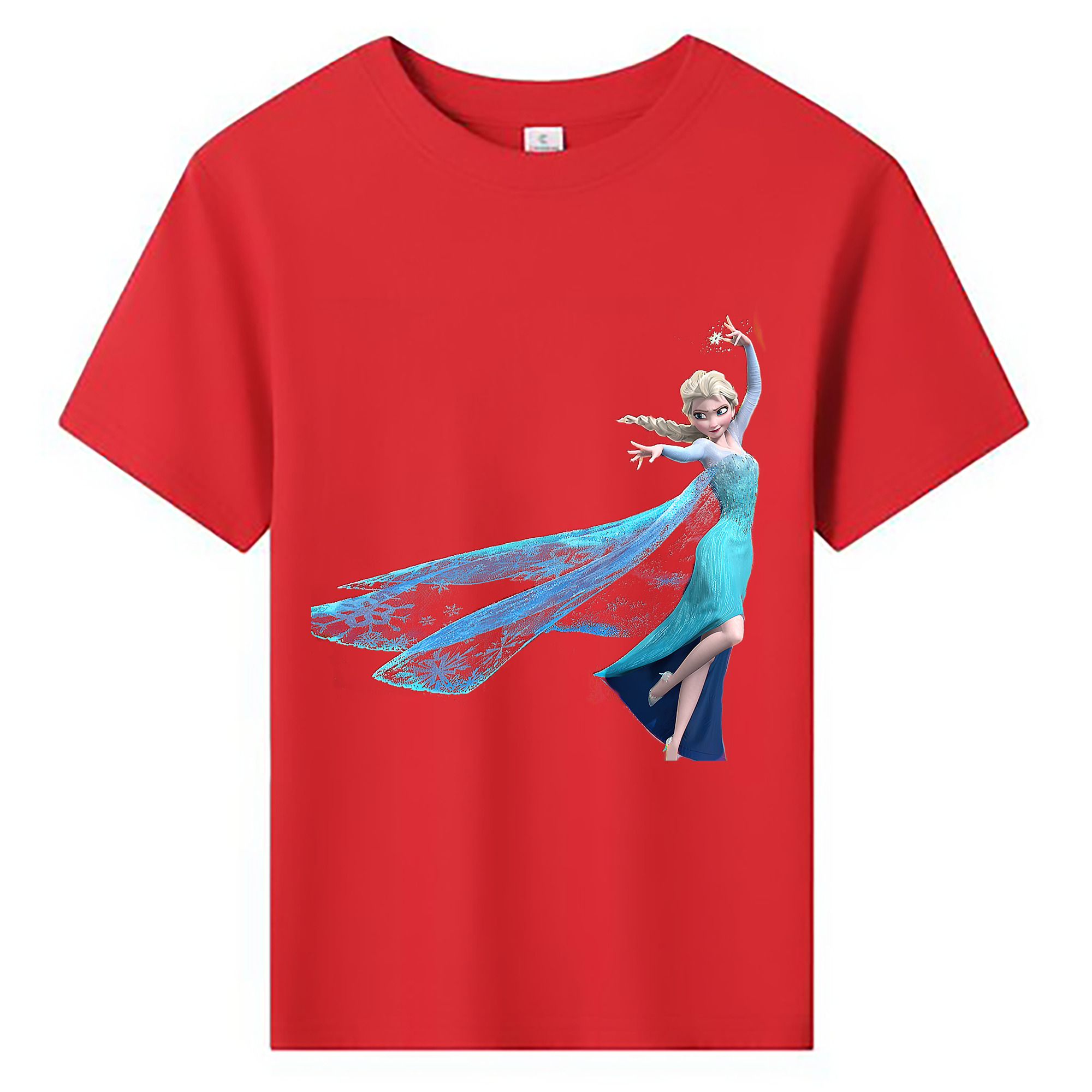 （画像用） アナと雪の女王 アンナ エルサ Frozen Anna Elsa 綿100％キッズTシャツ（フロントプリント）
