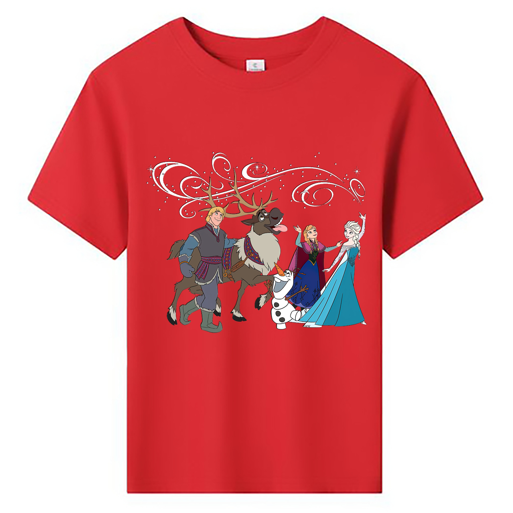 （画像用） アナと雪の女王 アンナ エルサ Frozen Anna Elsa 綿100％キッズTシャツ（フロントプリント）