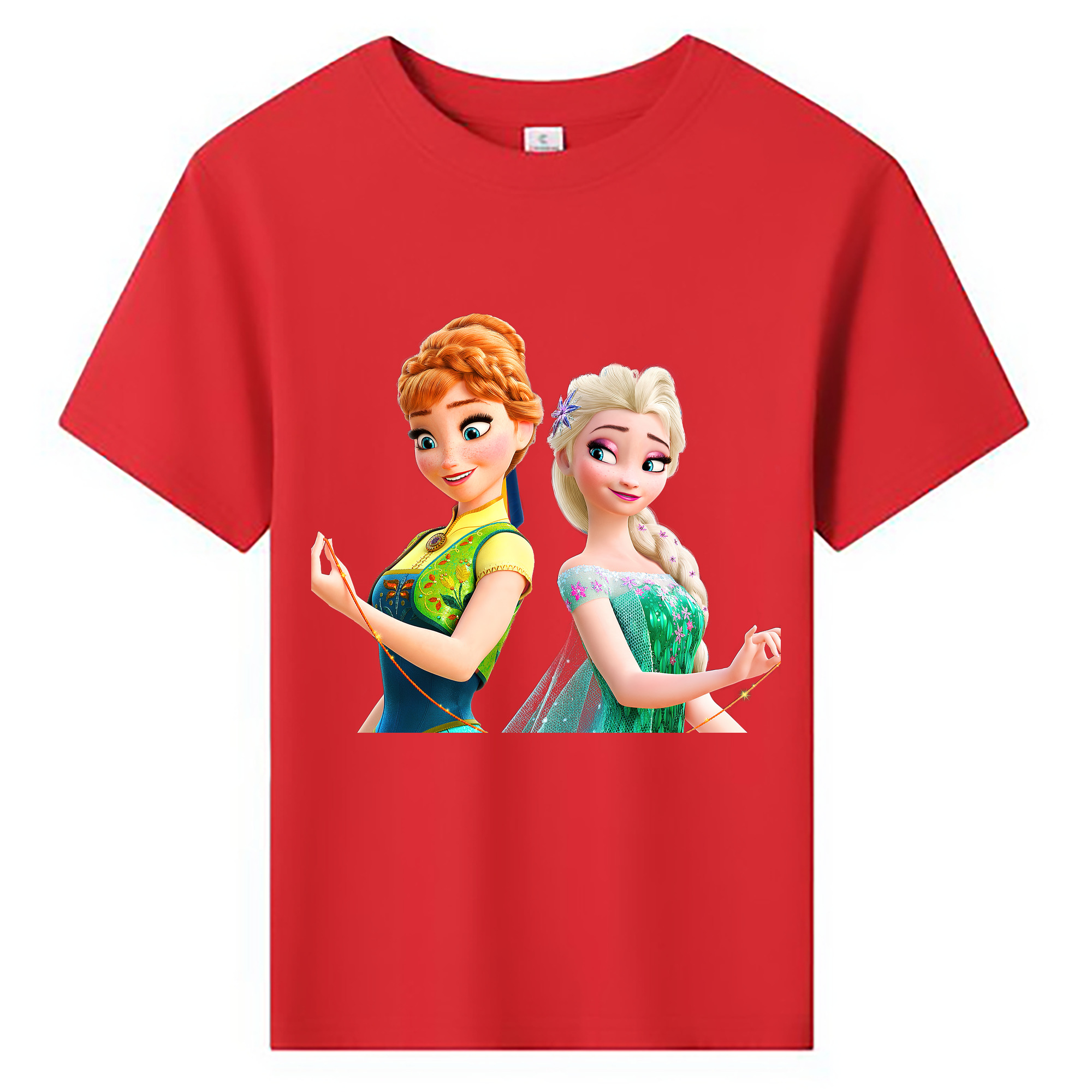 （画像用） アナと雪の女王 アンナ エルサ Frozen Anna Elsa 綿100％キッズTシャツ（フロントプリント）
