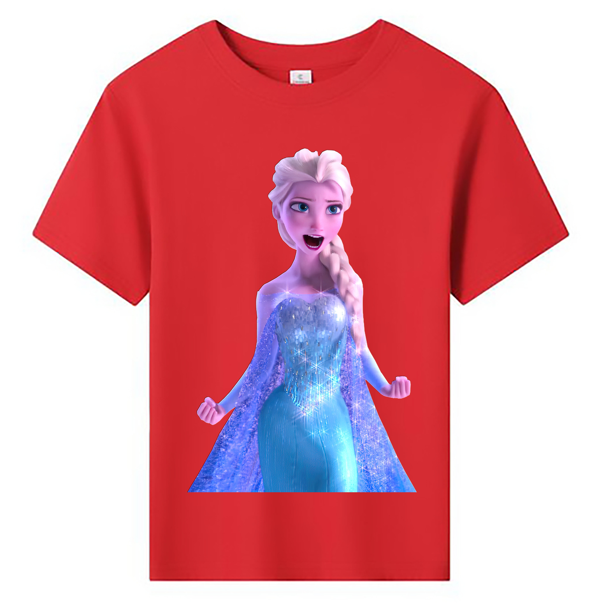（画像用） アナと雪の女王 アンナ エルサ Frozen Anna Elsa 綿100％キッズTシャツ（フロントプリント）