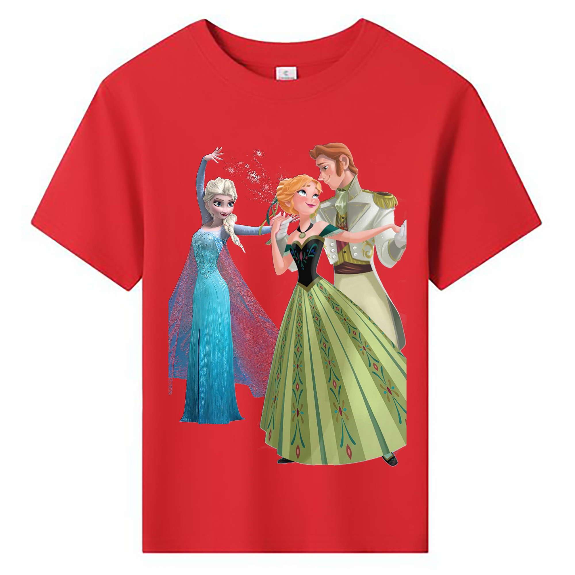 （画像用） アナと雪の女王 アンナ エルサ Frozen Anna Elsa 綿100％キッズTシャツ（フロントプリント）