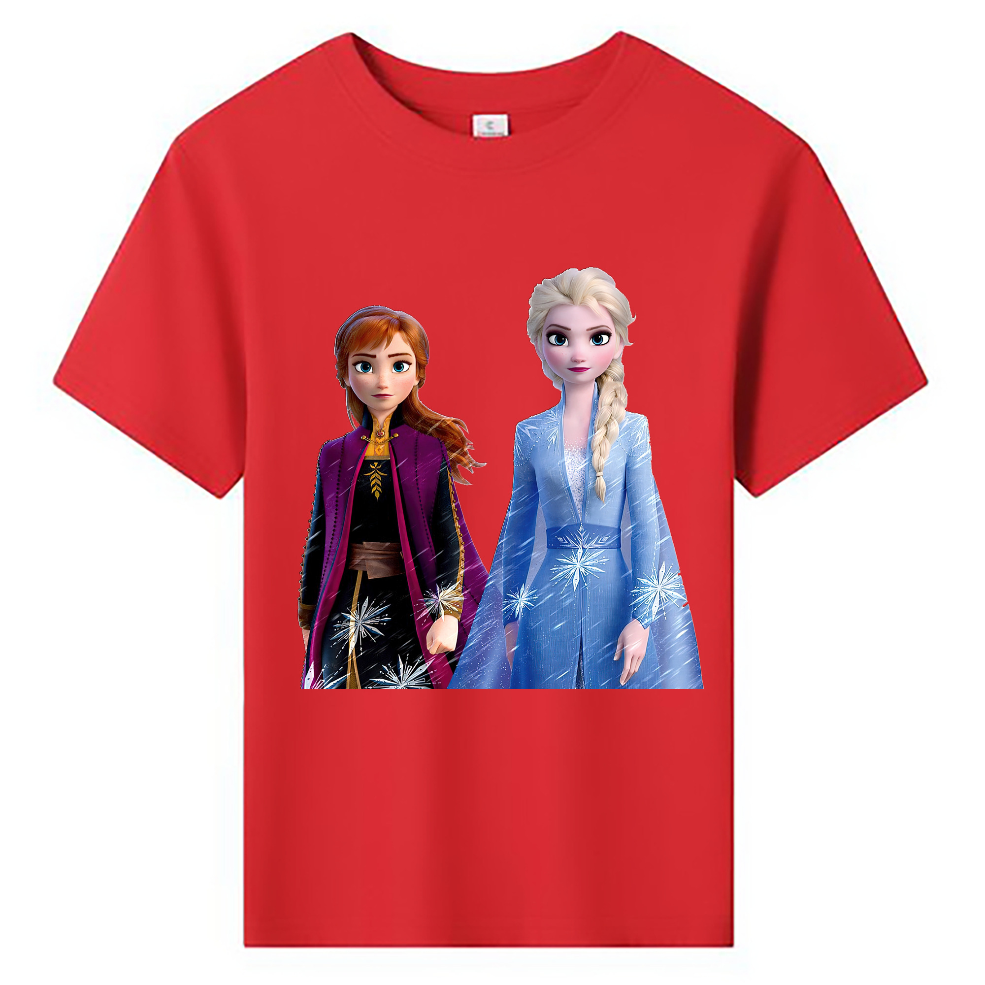 （画像用） アナと雪の女王 アンナ エルサ Frozen Anna Elsa 綿100％キッズTシャツ（フロントプリント）