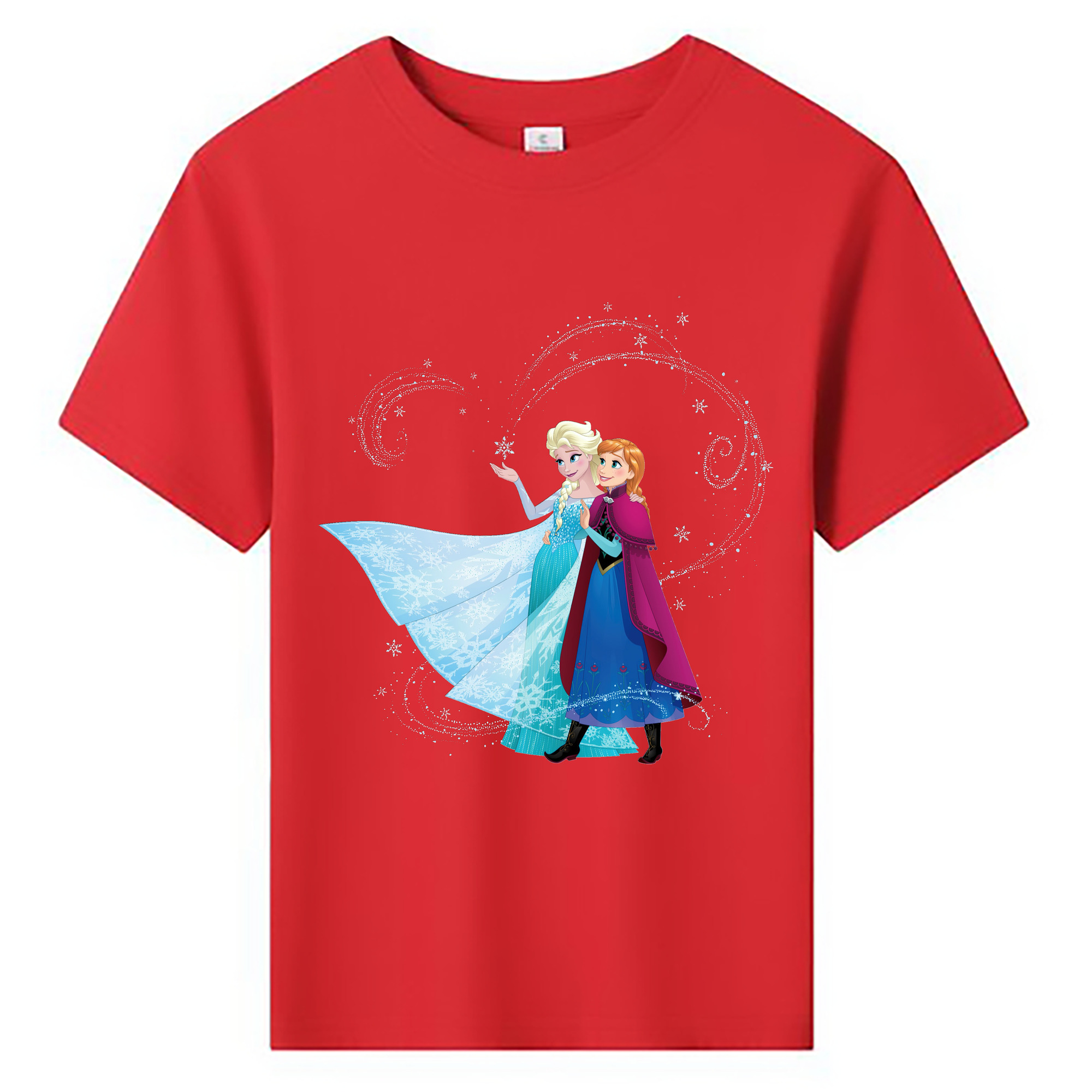 （画像用） アナと雪の女王 アンナ エルサ Frozen Anna Elsa 綿100％キッズTシャツ（フロントプリント）