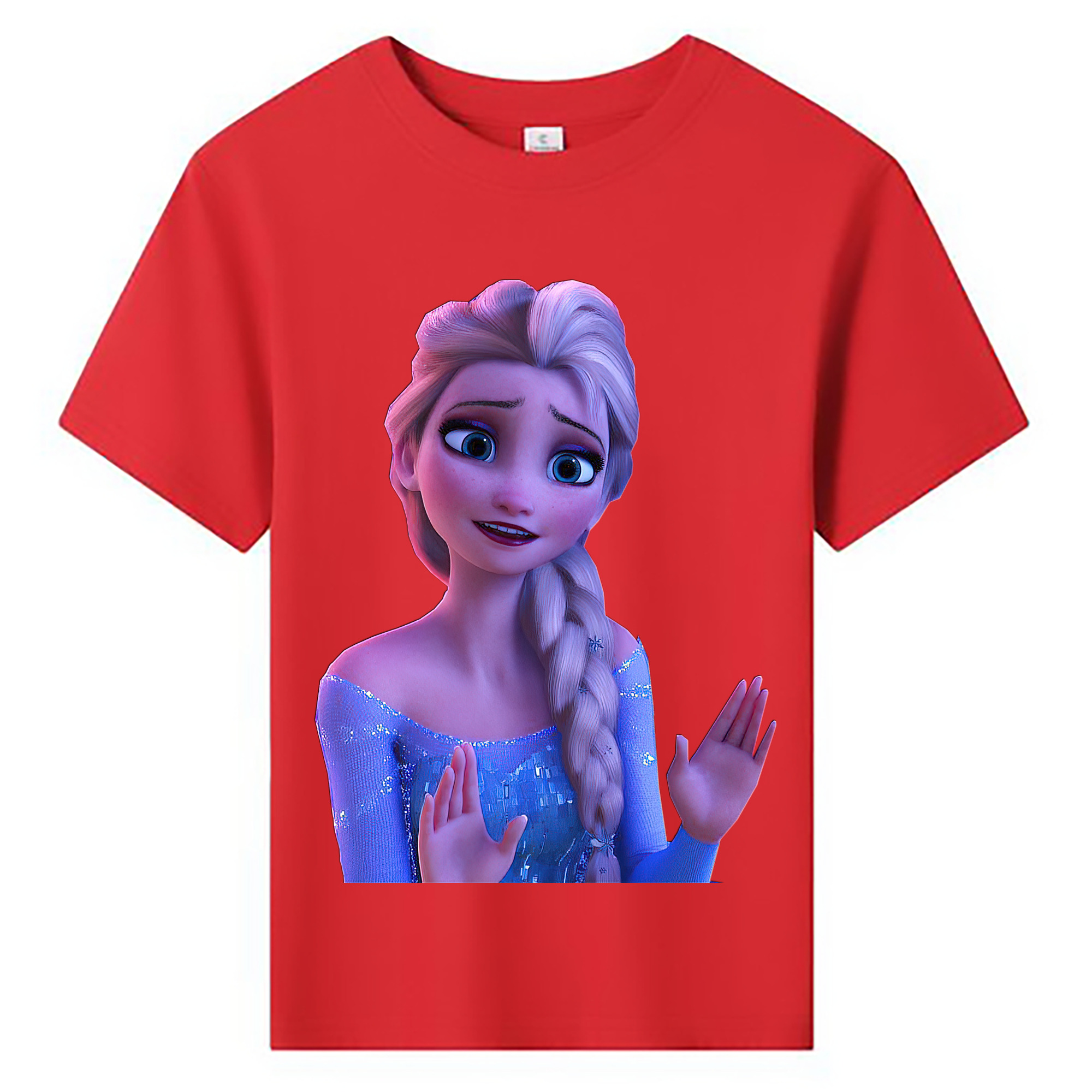 （画像用） アナと雪の女王 アンナ エルサ Frozen Anna Elsa 綿100％キッズTシャツ（フロントプリント）