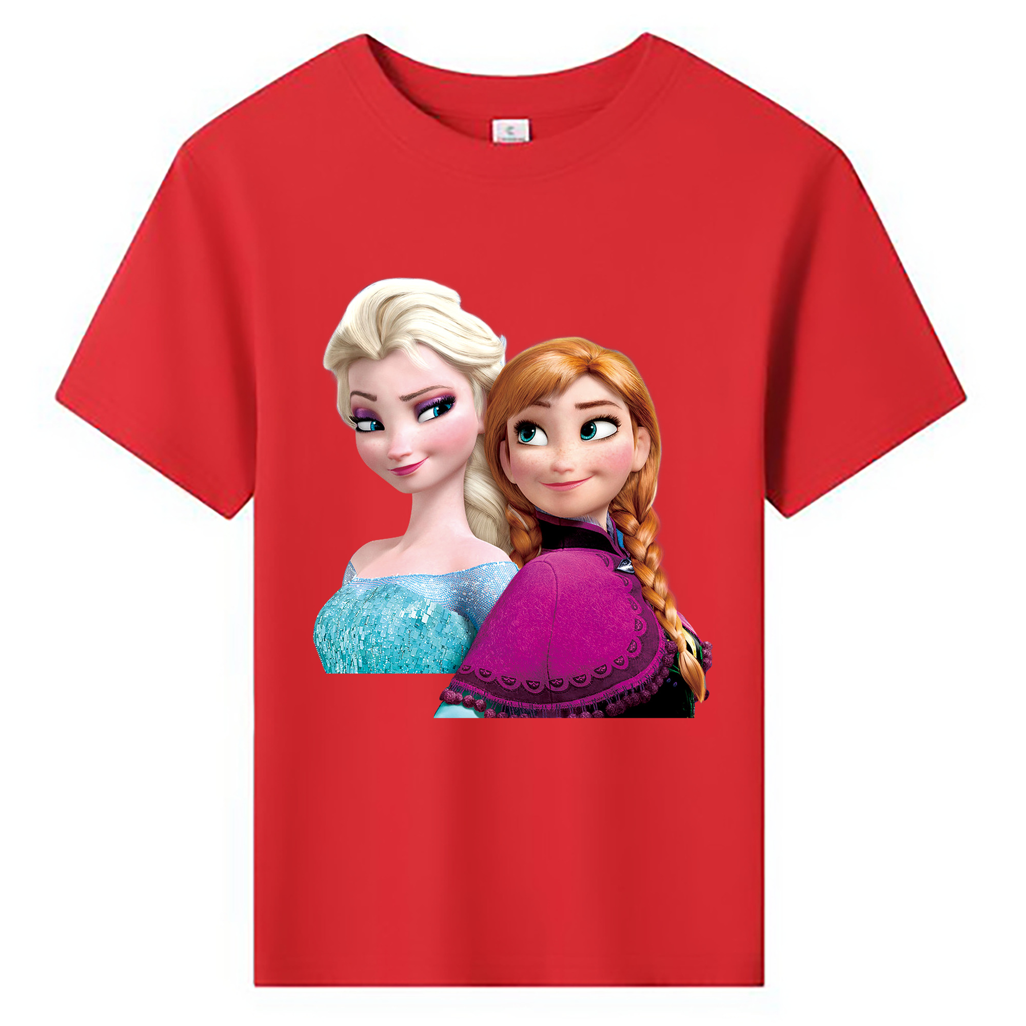 （画像用） アナと雪の女王 アンナ エルサ Frozen Anna Elsa 綿100％キッズTシャツ（フロントプリント）