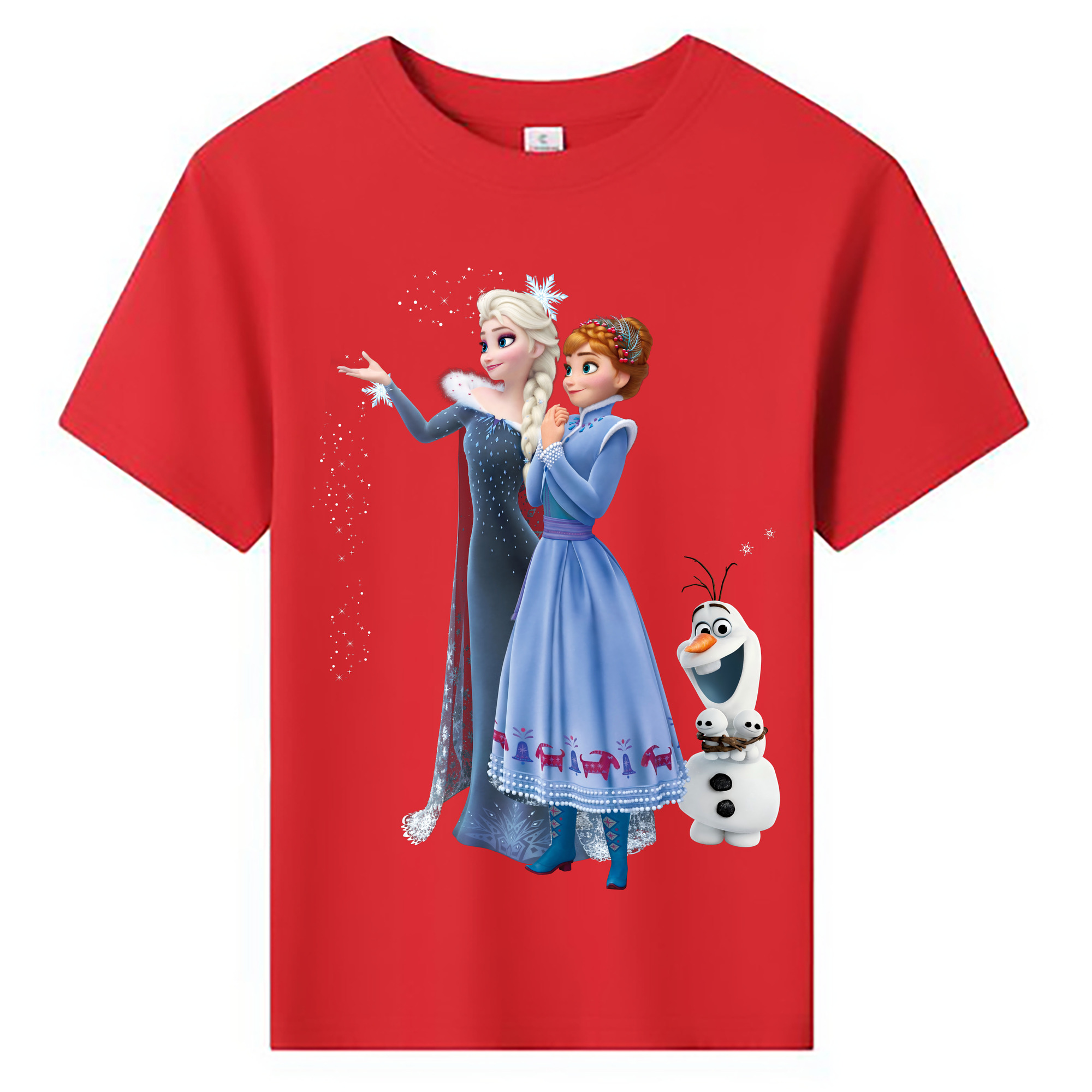 （画像用） アナと雪の女王 アンナ エルサ Frozen Anna Elsa 綿100％キッズTシャツ（フロントプリント）