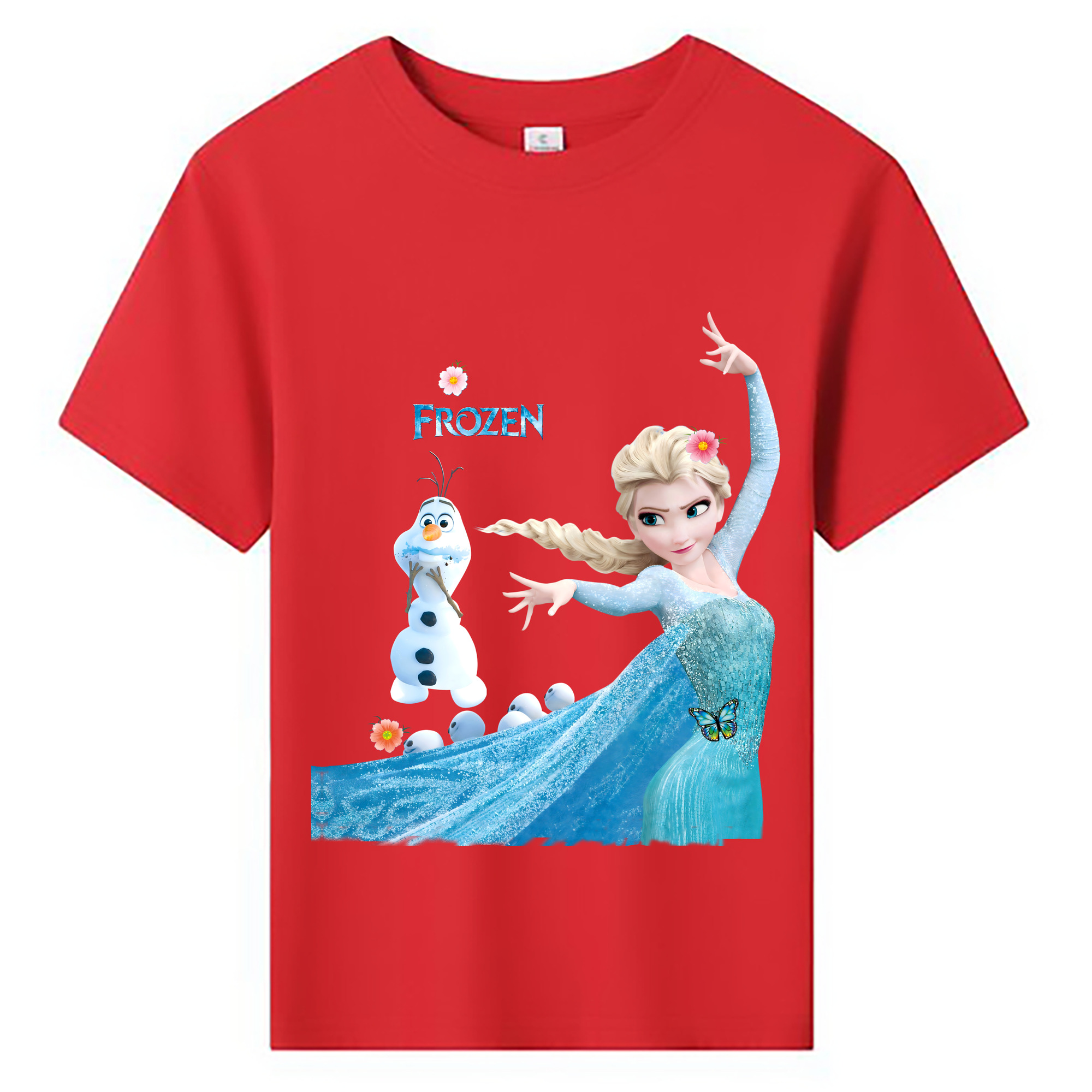 （画像用） アナと雪の女王 アンナ エルサ Frozen Anna Elsa 綿100％キッズTシャツ（フロントプリント）