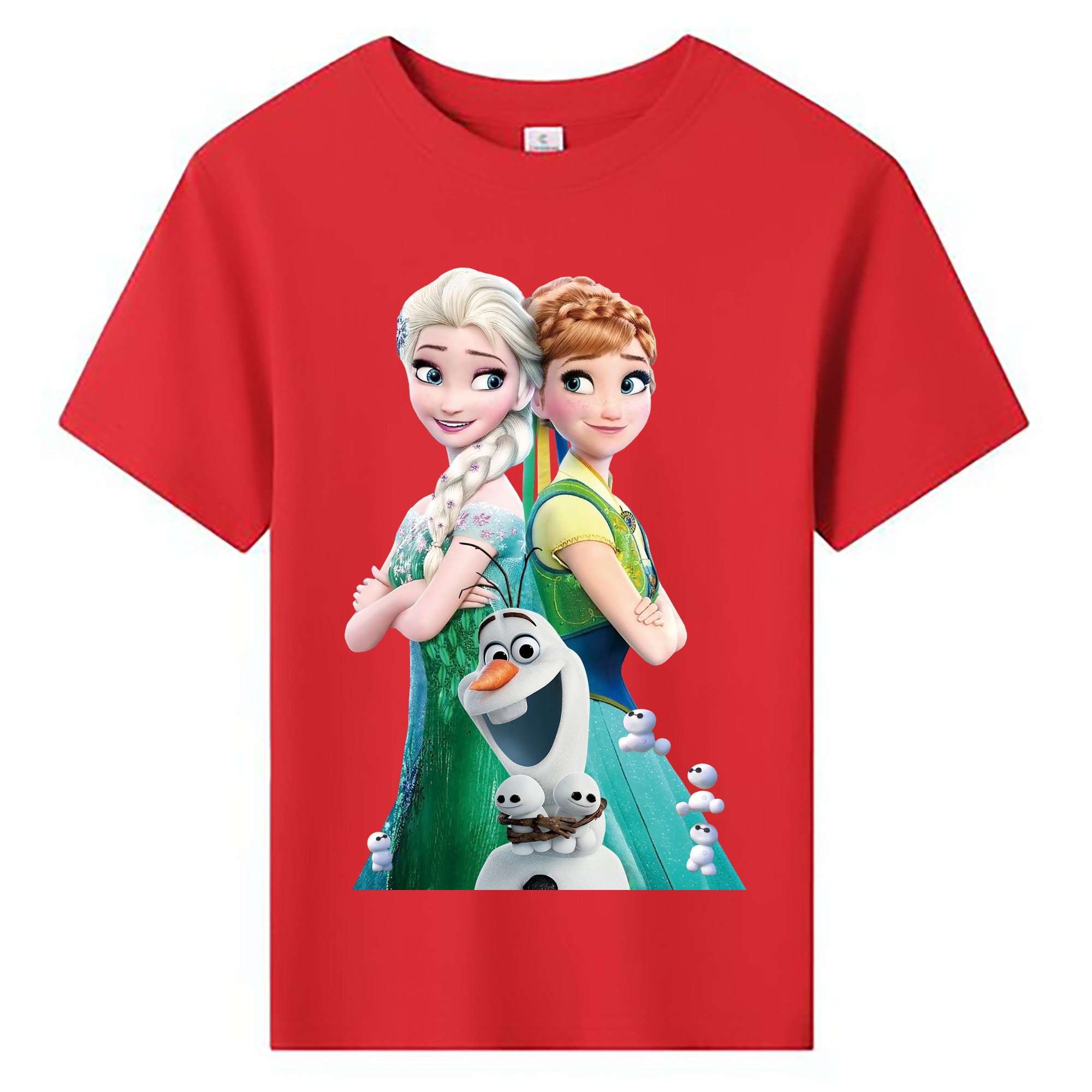 （画像用） アナと雪の女王 アンナ エルサ Frozen Anna Elsa 綿100％キッズTシャツ（フロントプリント）