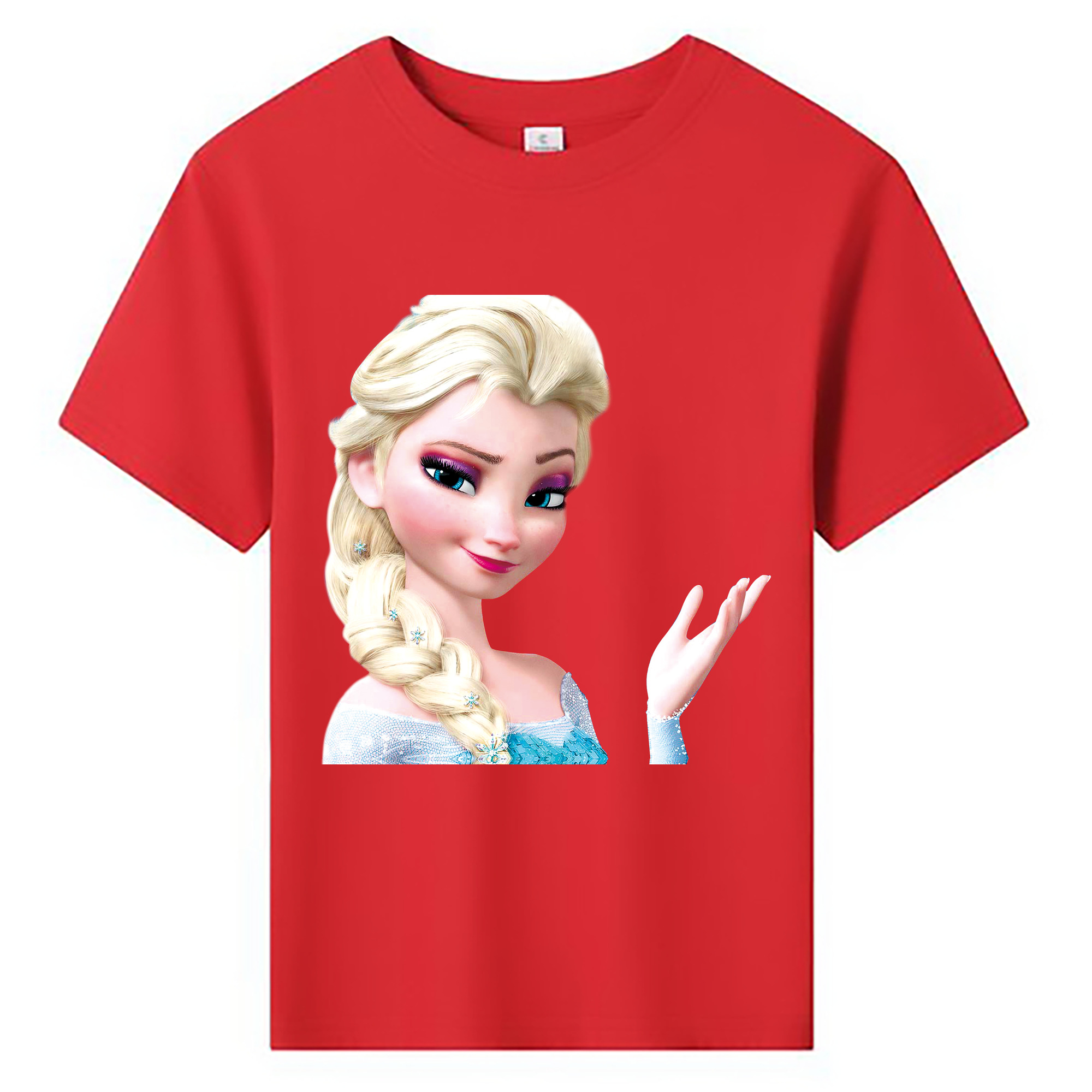 （画像用） アナと雪の女王 アンナ エルサ Frozen Anna Elsa 綿100％キッズTシャツ（フロントプリント）