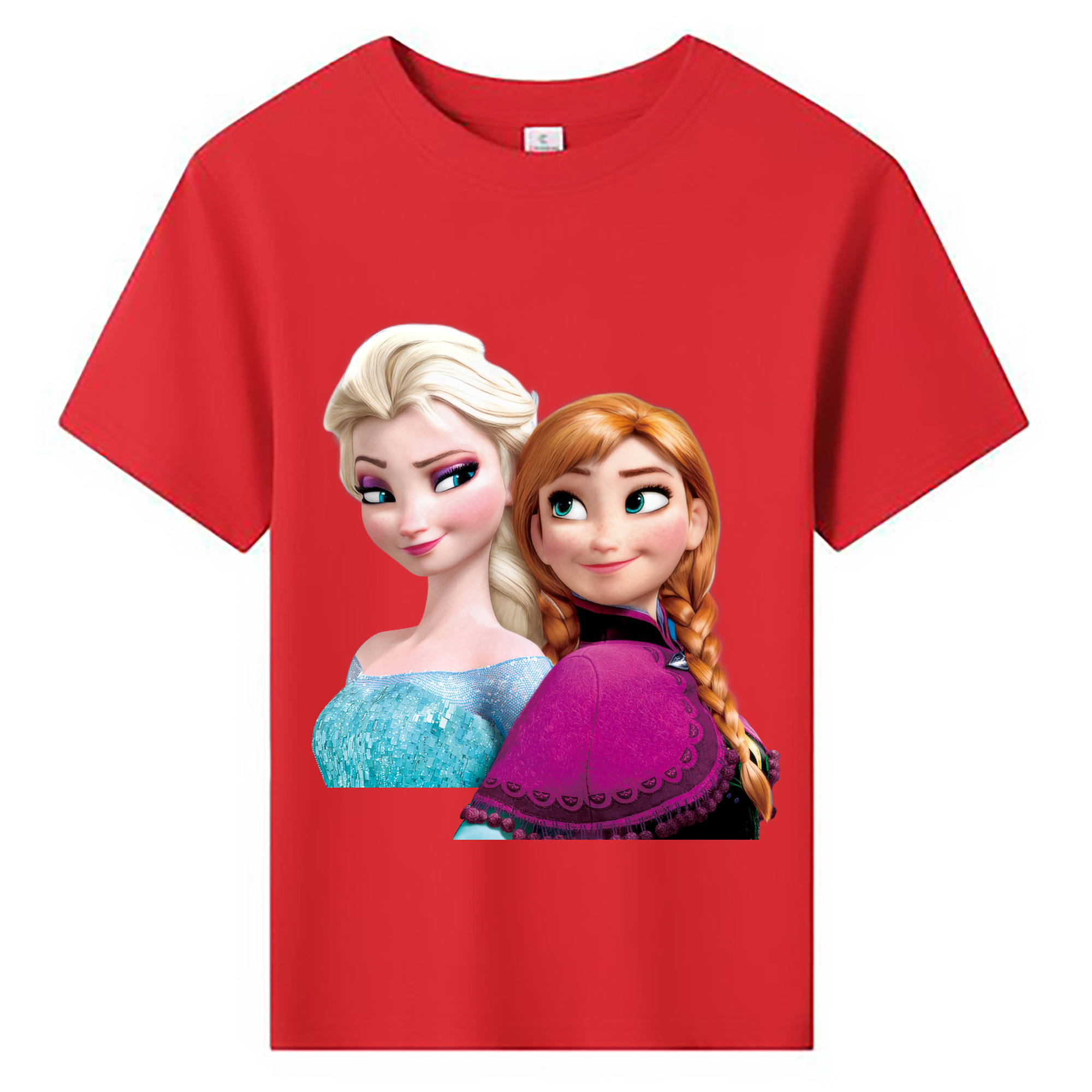（画像用） アナと雪の女王 アンナ エルサ Frozen Anna Elsa 綿100％キッズTシャツ（フロントプリント）