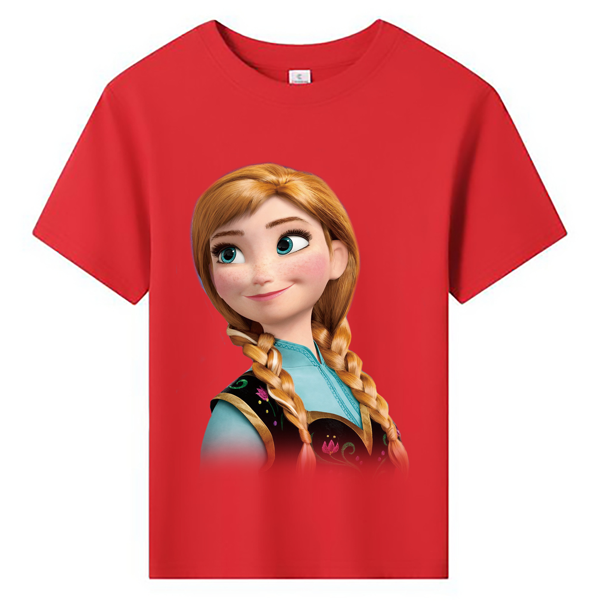 （画像用） アナと雪の女王 アンナ エルサ Frozen Anna Elsa 綿100％キッズTシャツ（フロントプリント）