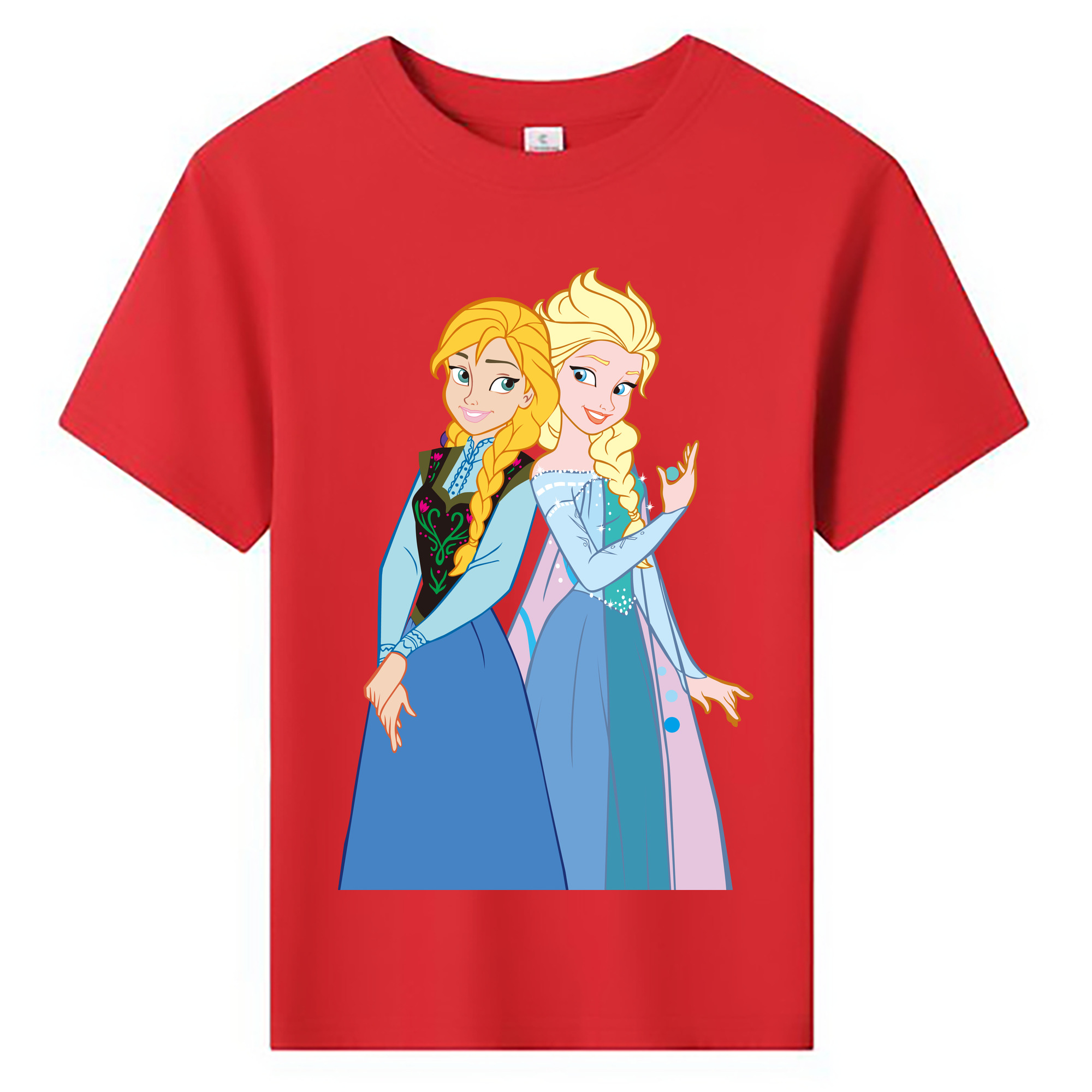（画像用） アナと雪の女王 アンナ エルサ Frozen Anna Elsa 綿100％キッズTシャツ（フロントプリント）