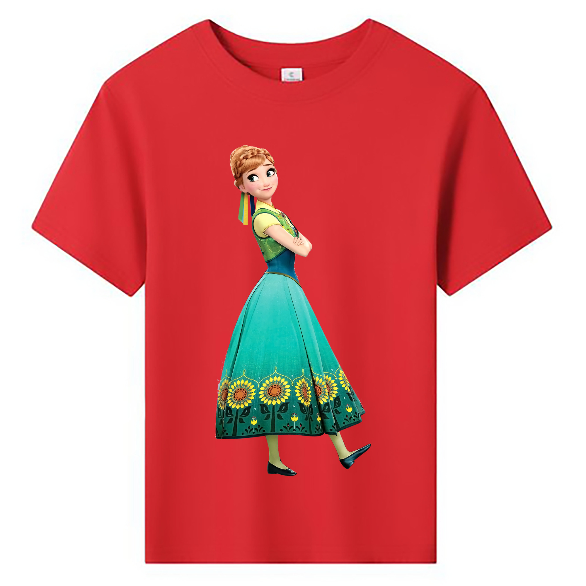 （画像用） アナと雪の女王 アンナ エルサ Frozen Anna Elsa 綿100％キッズTシャツ（フロントプリント）