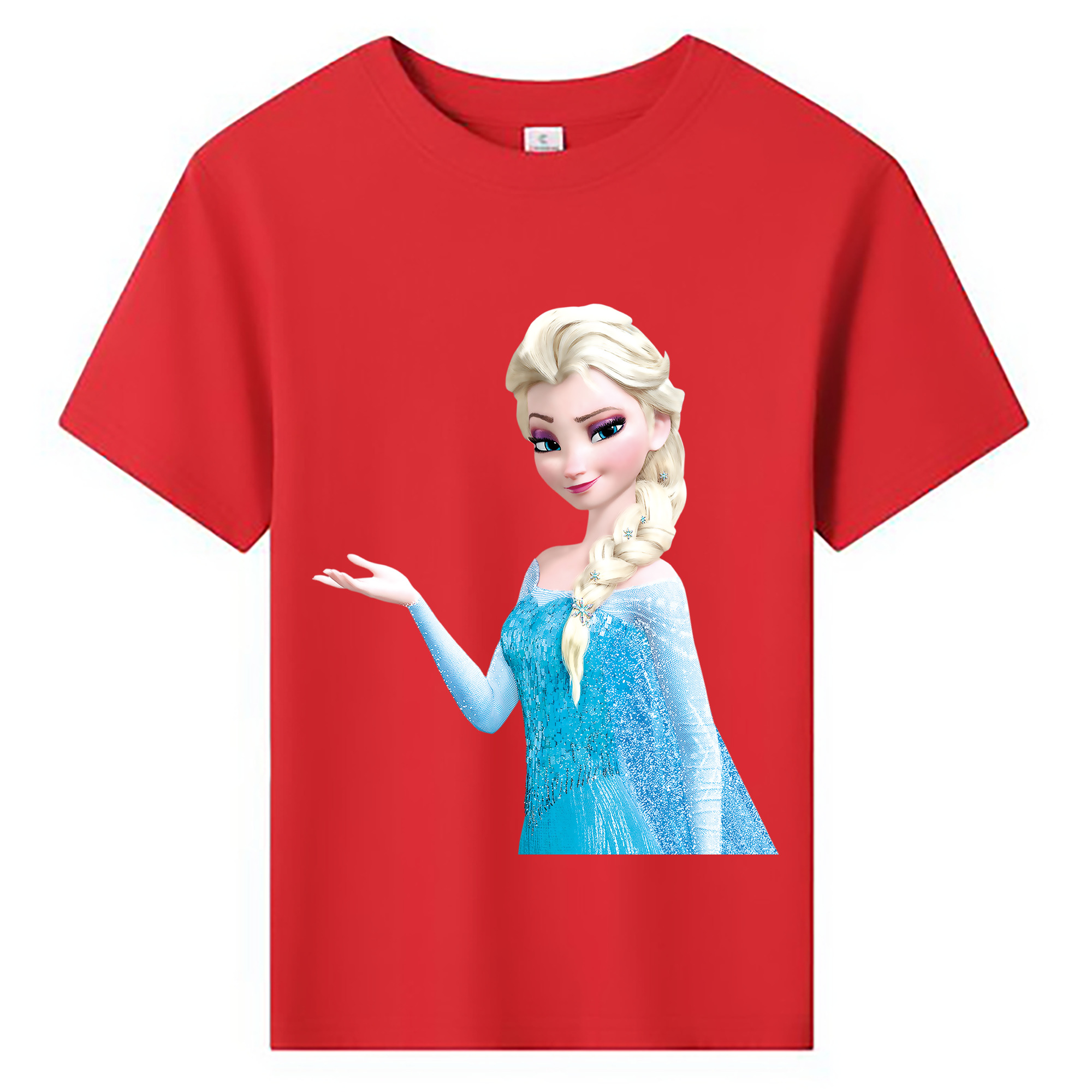 （画像用） アナと雪の女王 アンナ エルサ Frozen Anna Elsa 綿100％キッズTシャツ（フロントプリント）