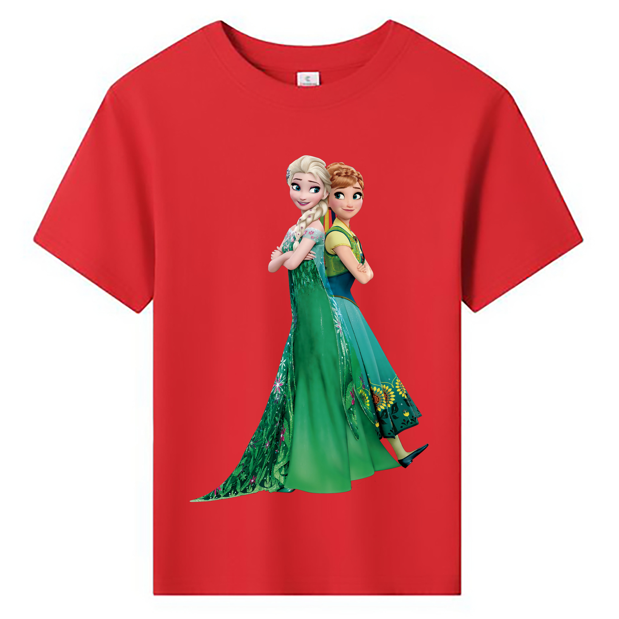（画像用） アナと雪の女王 アンナ エルサ Frozen Anna Elsa 綿100％キッズTシャツ（フロントプリント）