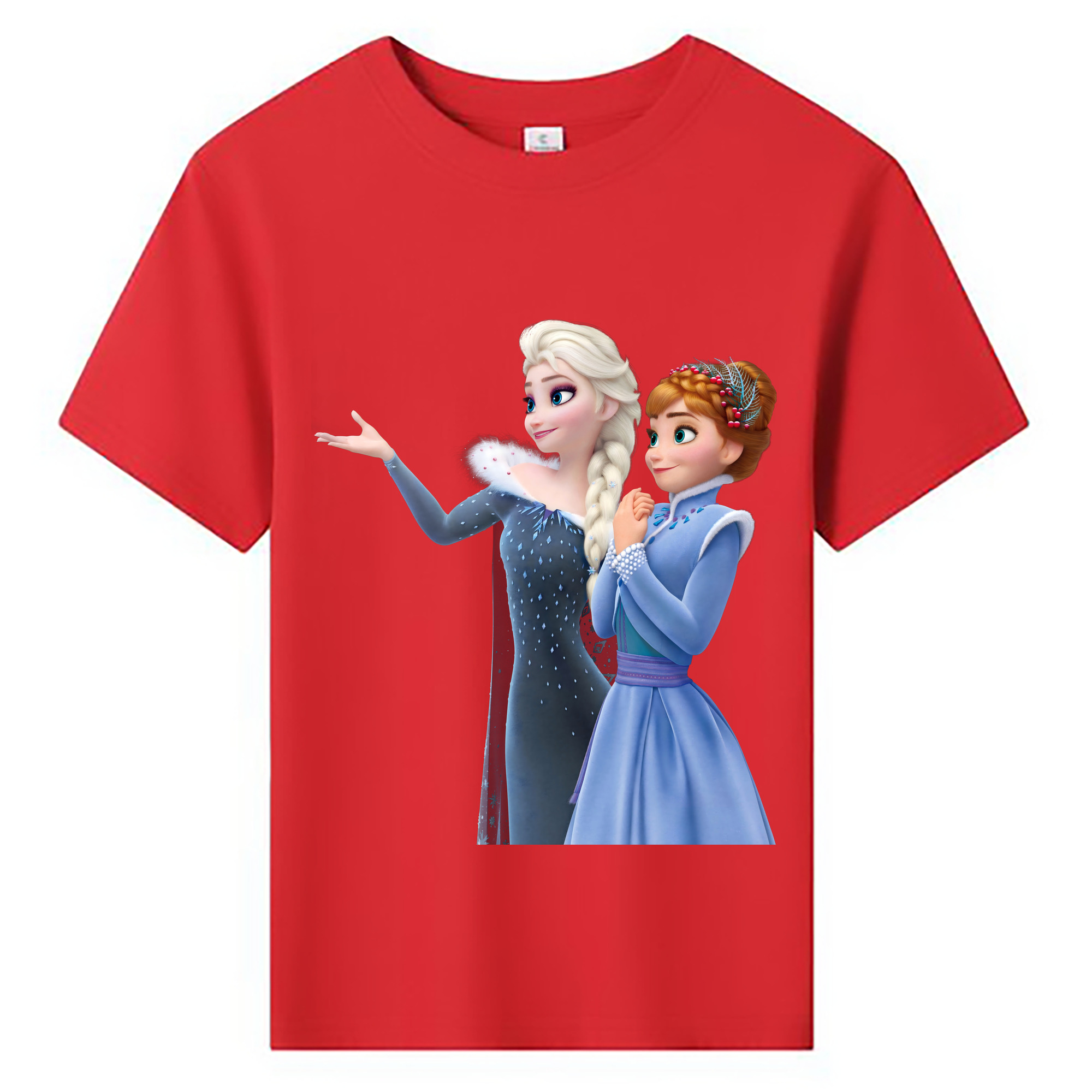 （画像用） アナと雪の女王 アンナ エルサ Frozen Anna Elsa 綿100％キッズTシャツ（フロントプリント）