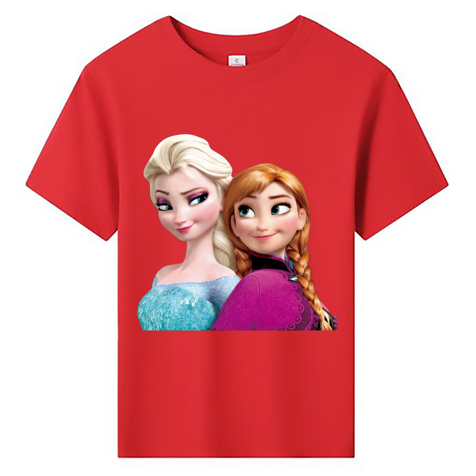 （画像用） アナと雪の女王 アンナ エルサ Frozen Anna Elsa 綿100％キッズTシャツ（フロントプリント）