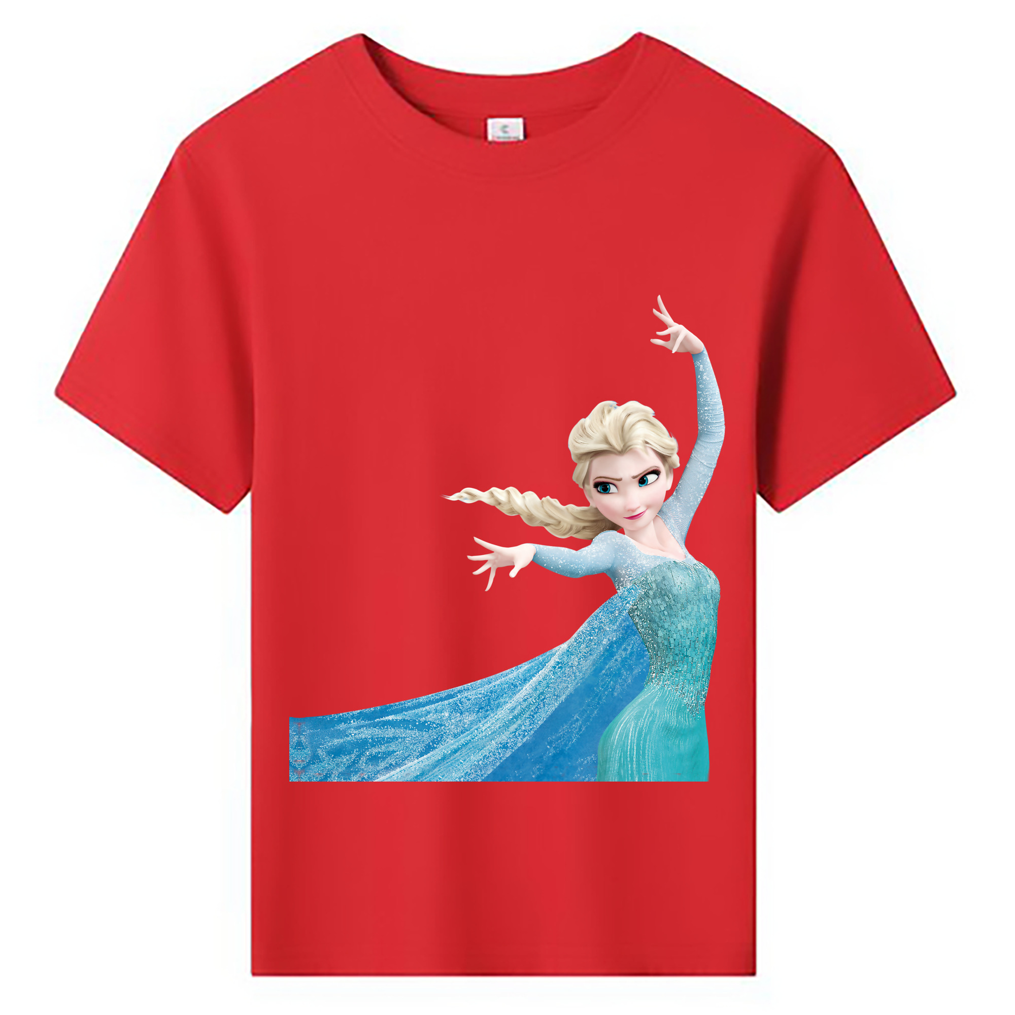 （画像用） アナと雪の女王 アンナ エルサ Frozen Anna Elsa 綿100％キッズTシャツ（フロントプリント）