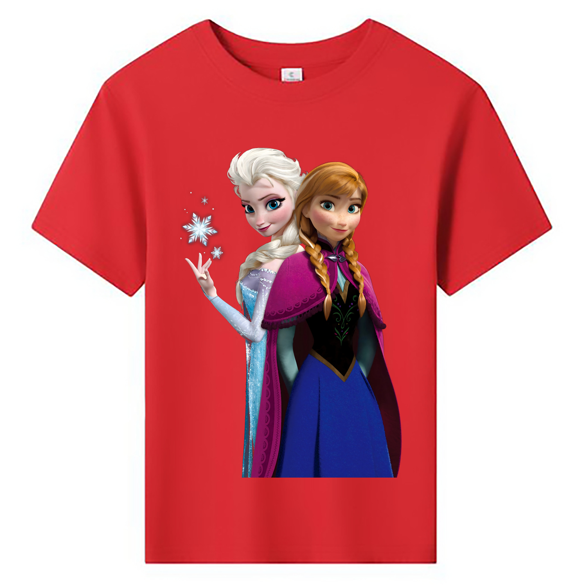 （画像用） アナと雪の女王 アンナ エルサ Frozen Anna Elsa 綿100％キッズTシャツ（フロントプリント）
