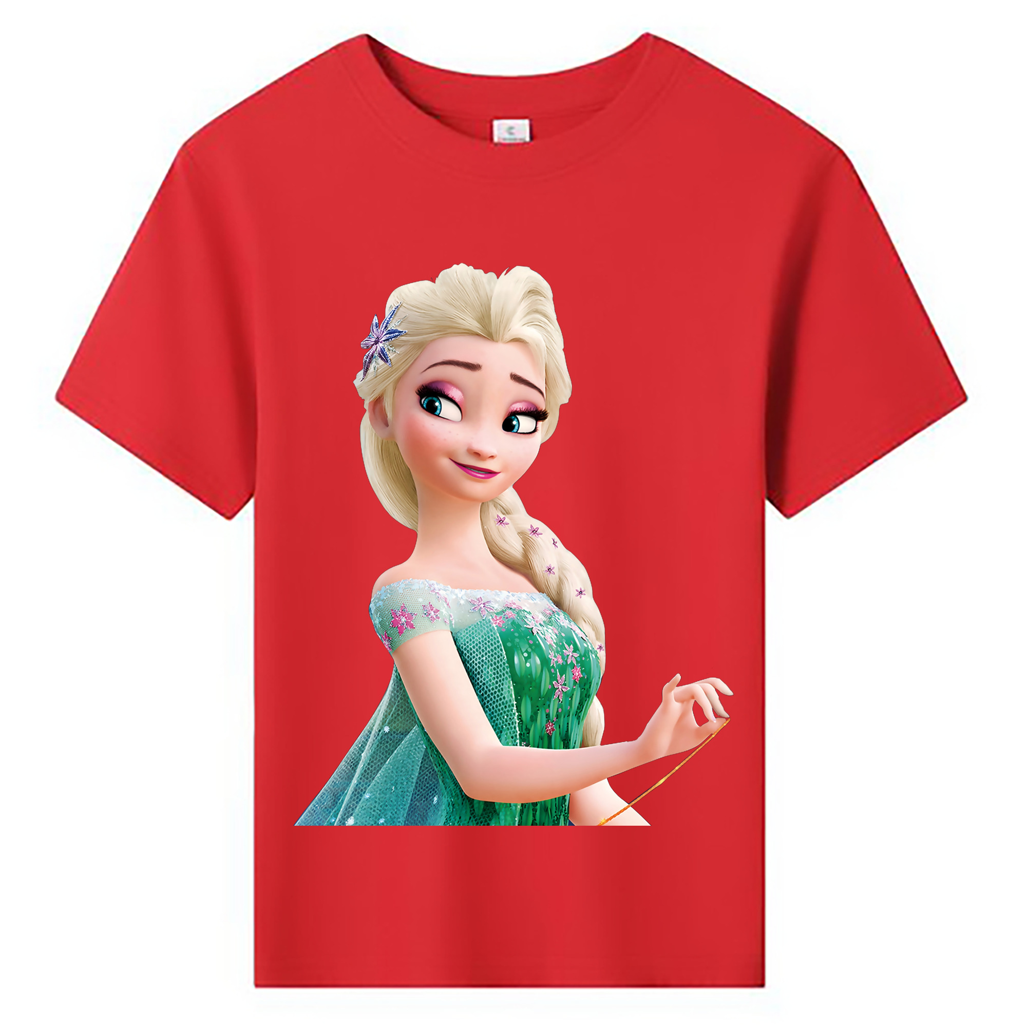 （画像用） アナと雪の女王 アンナ エルサ Frozen Anna Elsa 綿100％キッズTシャツ（フロントプリント）
