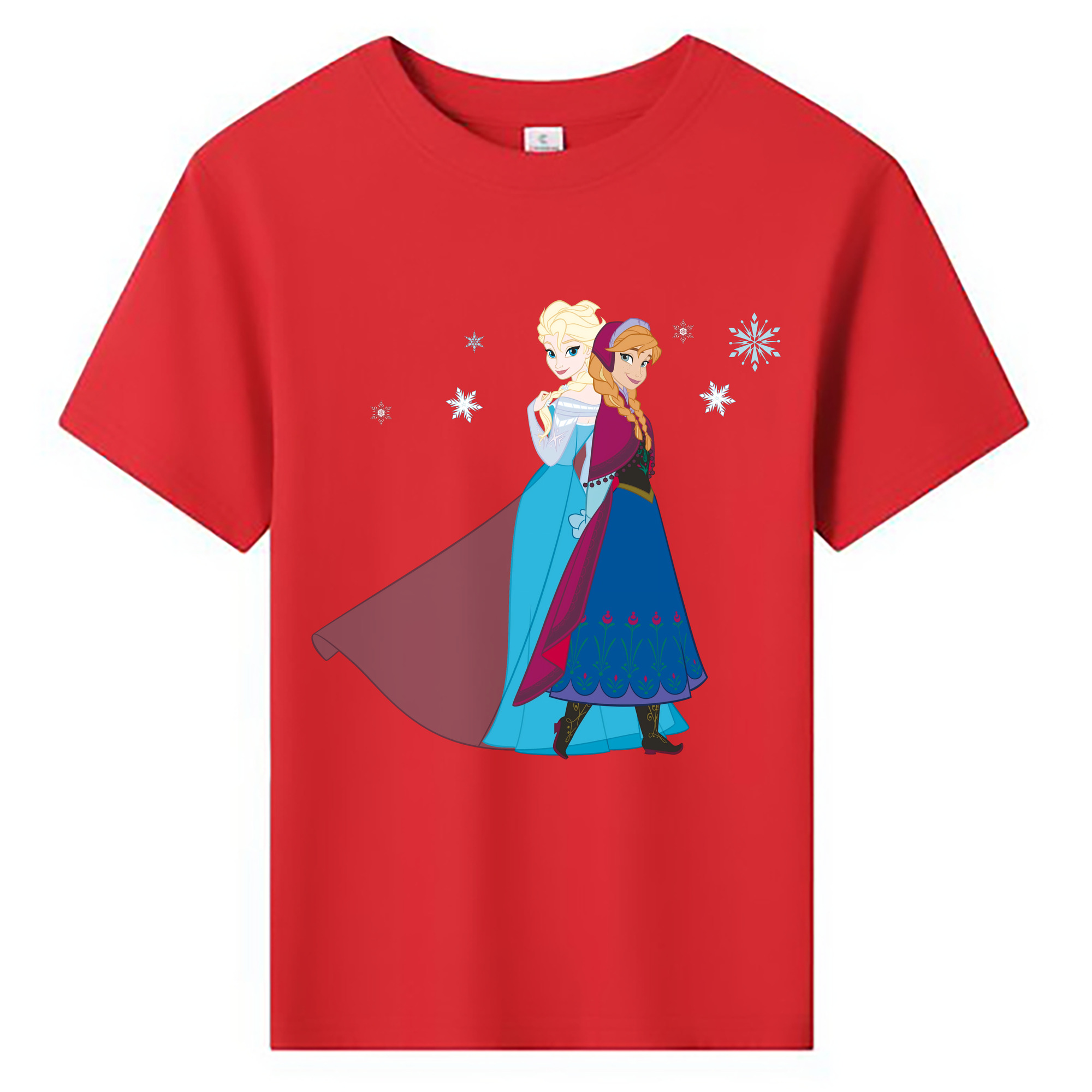 （画像用） アナと雪の女王 アンナ エルサ Frozen Anna Elsa 綿100％キッズTシャツ（フロントプリント）