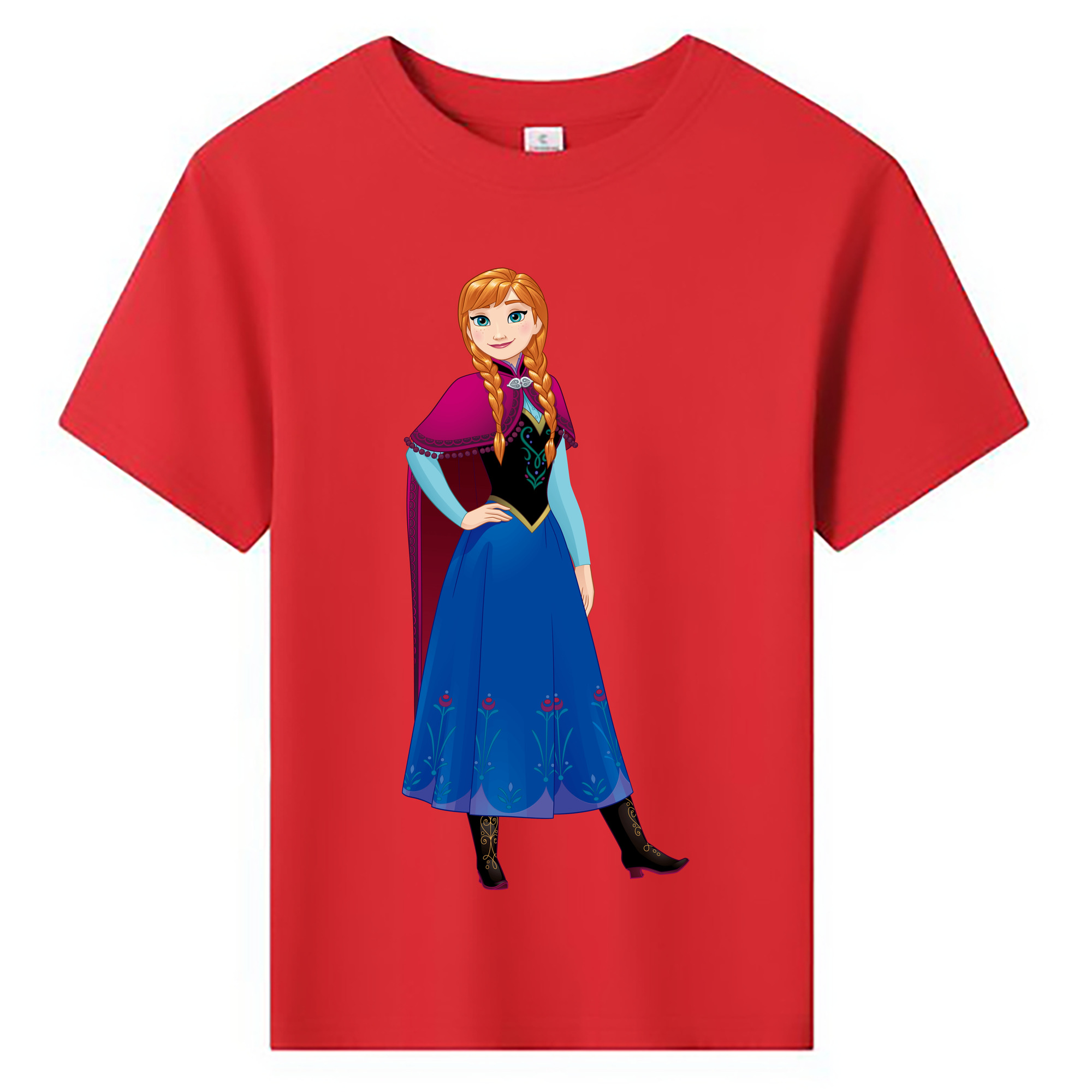 （画像用） アナと雪の女王 アンナ エルサ Frozen Anna Elsa 綿100％キッズTシャツ（フロントプリント）