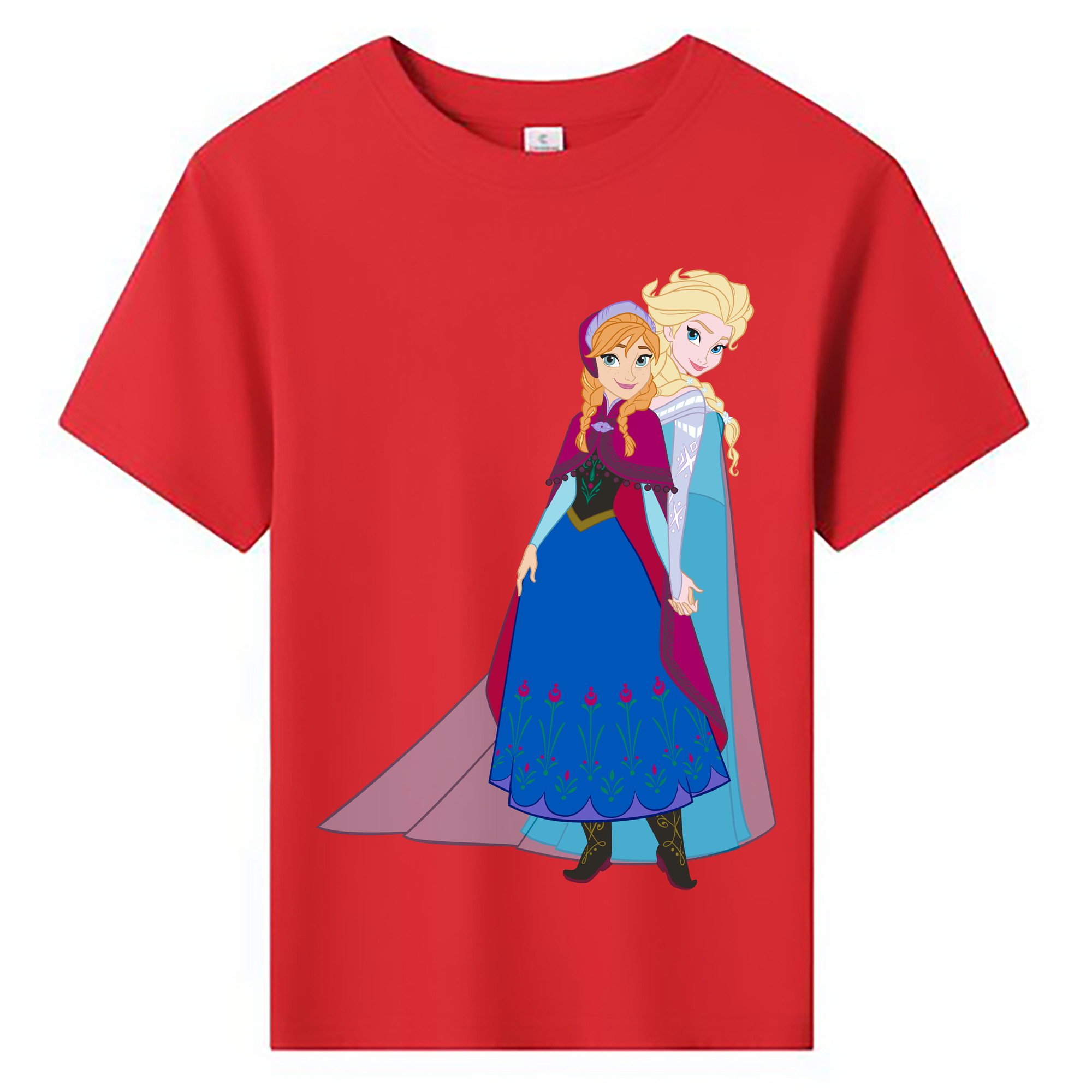 （画像用） アナと雪の女王 アンナ エルサ Frozen Anna Elsa 綿100％キッズTシャツ（フロントプリント）