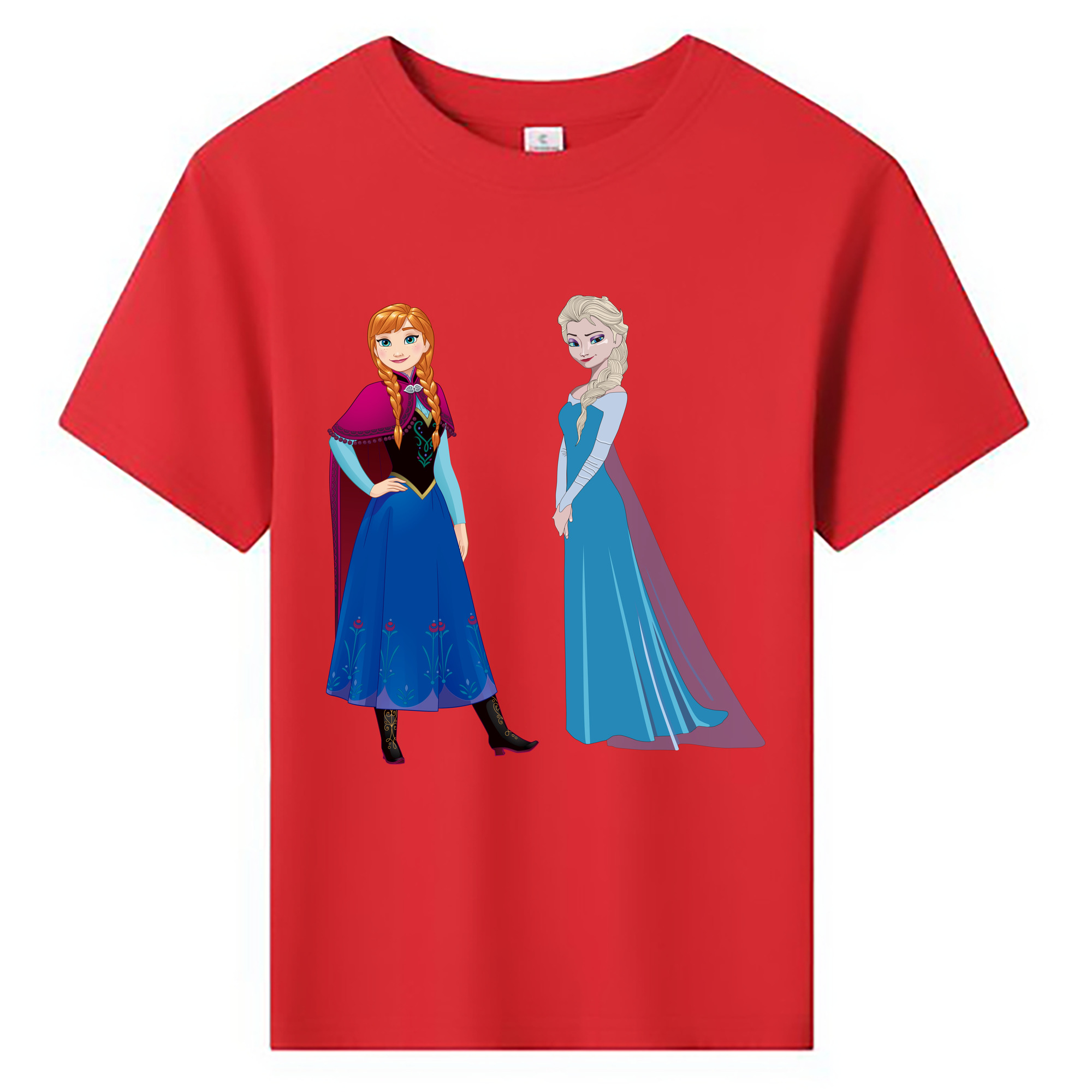 （画像用） アナと雪の女王 アンナ エルサ Frozen Anna Elsa 綿100％キッズTシャツ（フロントプリント）