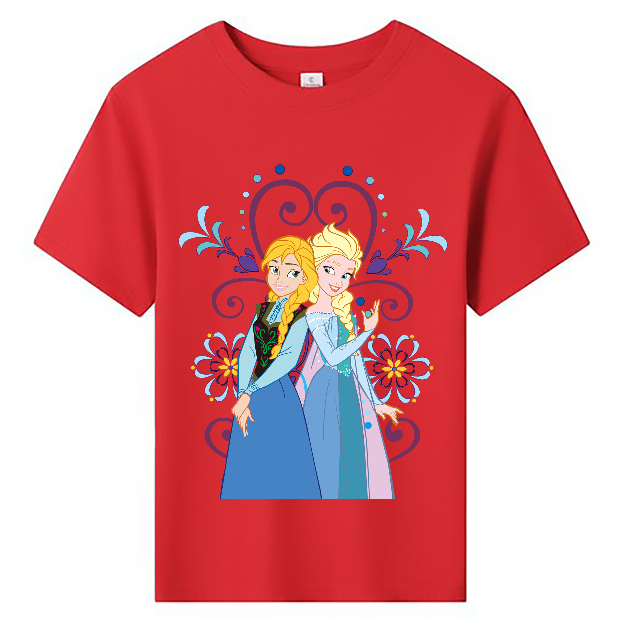 （画像用） アナと雪の女王 アンナ エルサ Frozen Anna Elsa 綿100％キッズTシャツ（フロントプリント）