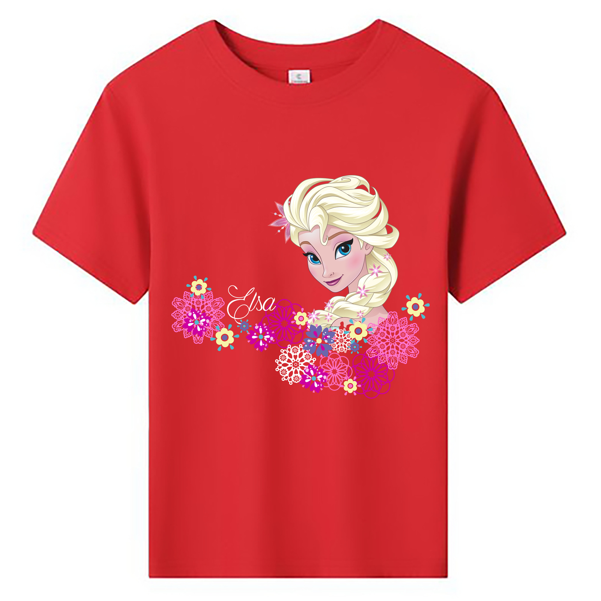 （画像用） アナと雪の女王 アンナ エルサ Frozen Anna Elsa 綿100％キッズTシャツ（フロントプリント）