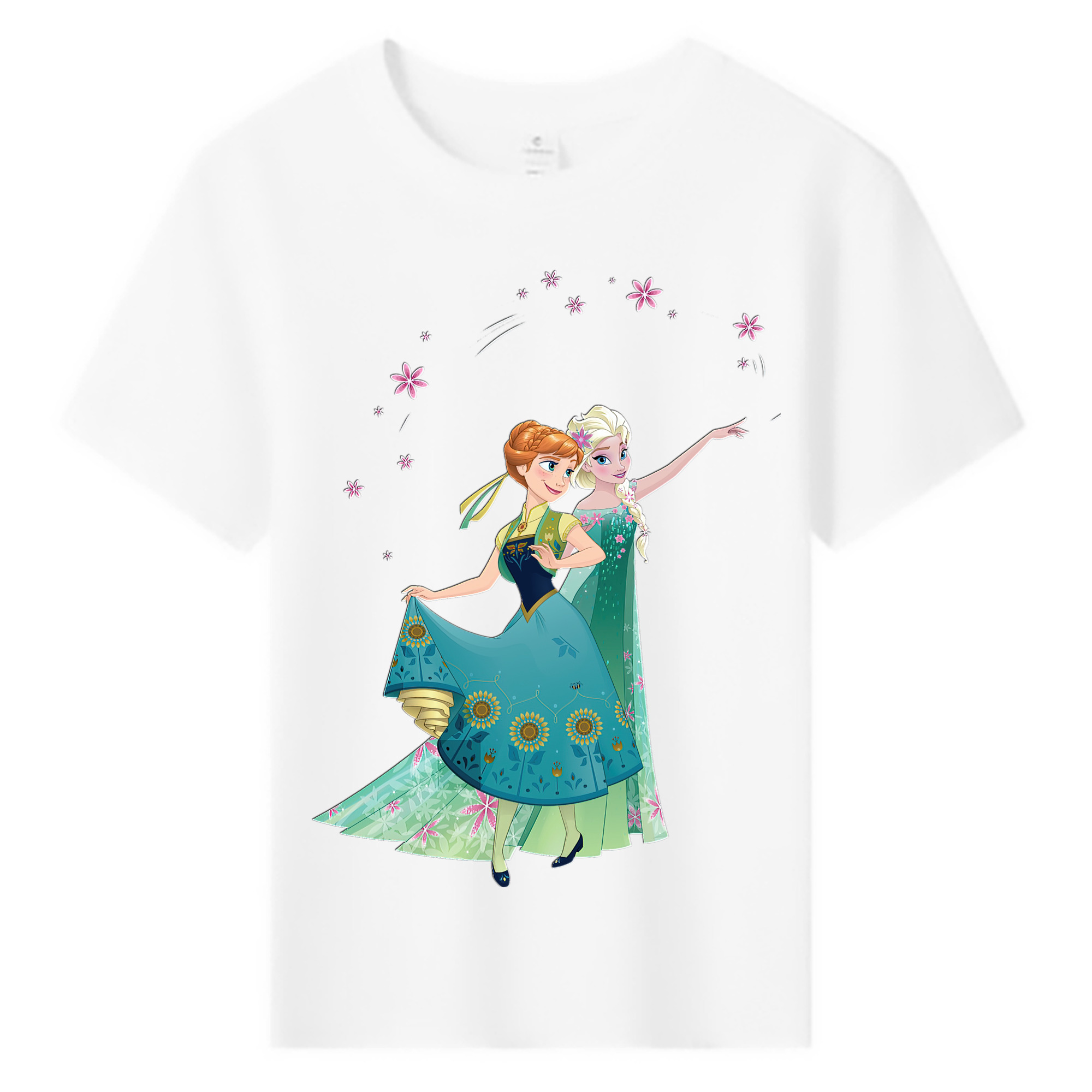 （画像用） アナと雪の女王 アンナ エルサ Frozen Anna Elsa 綿100％キッズTシャツ（フロントプリント）