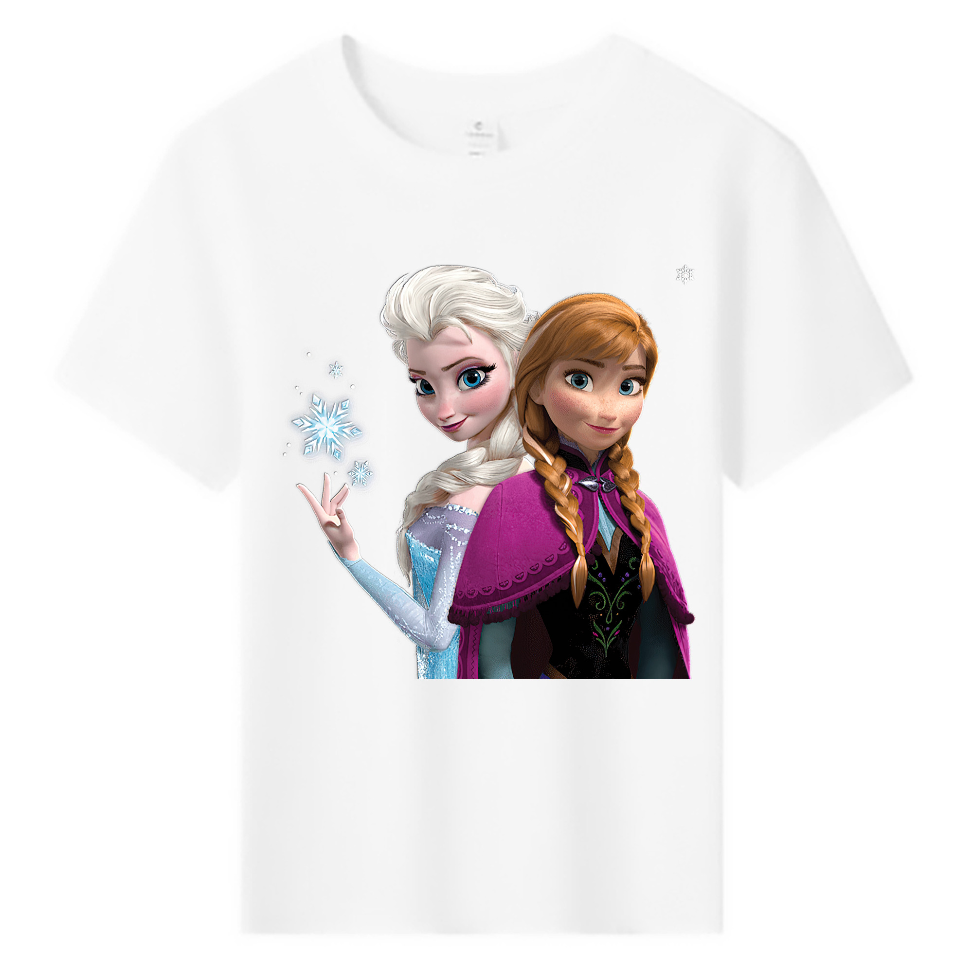 （画像用） アナと雪の女王 アンナ エルサ Frozen Anna Elsa 綿100％キッズTシャツ（フロントプリント）