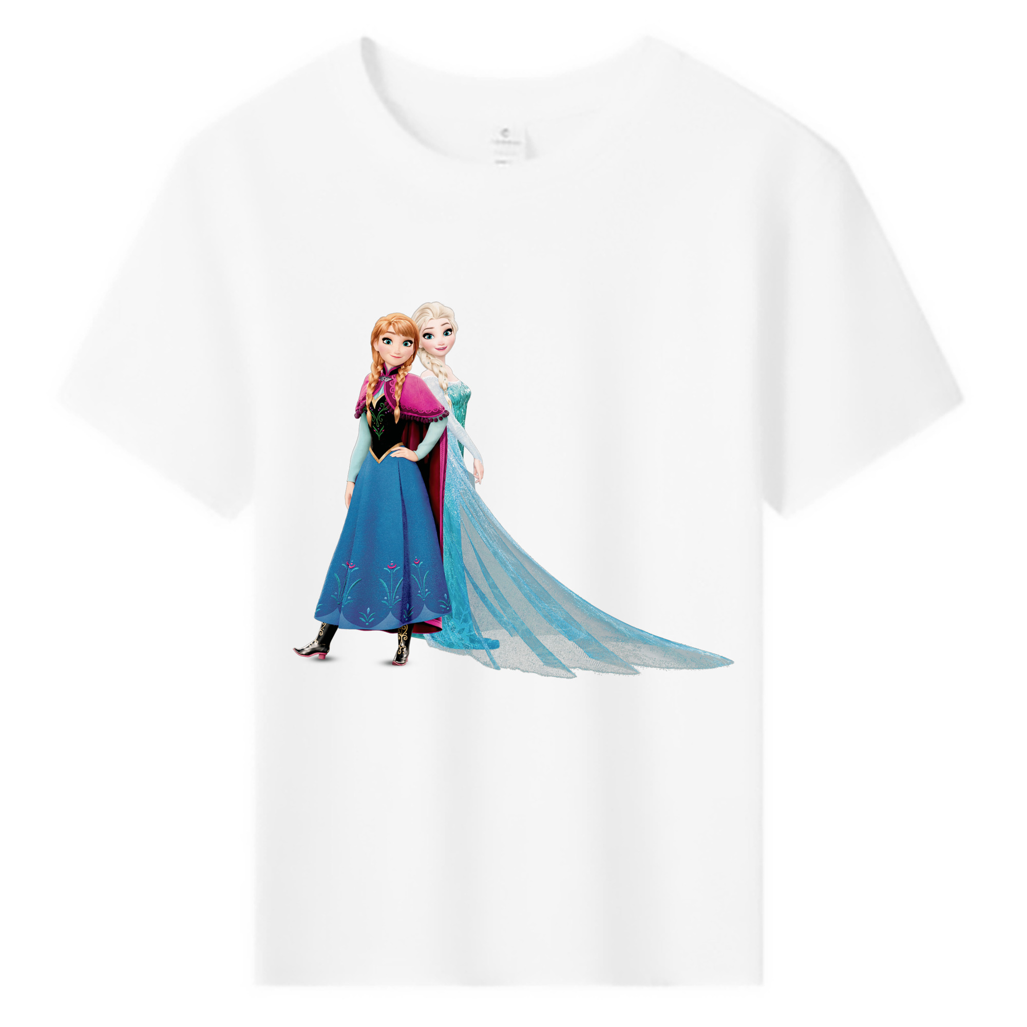 （画像用） アナと雪の女王 アンナ エルサ Frozen Anna Elsa 綿100％キッズTシャツ（フロントプリント）