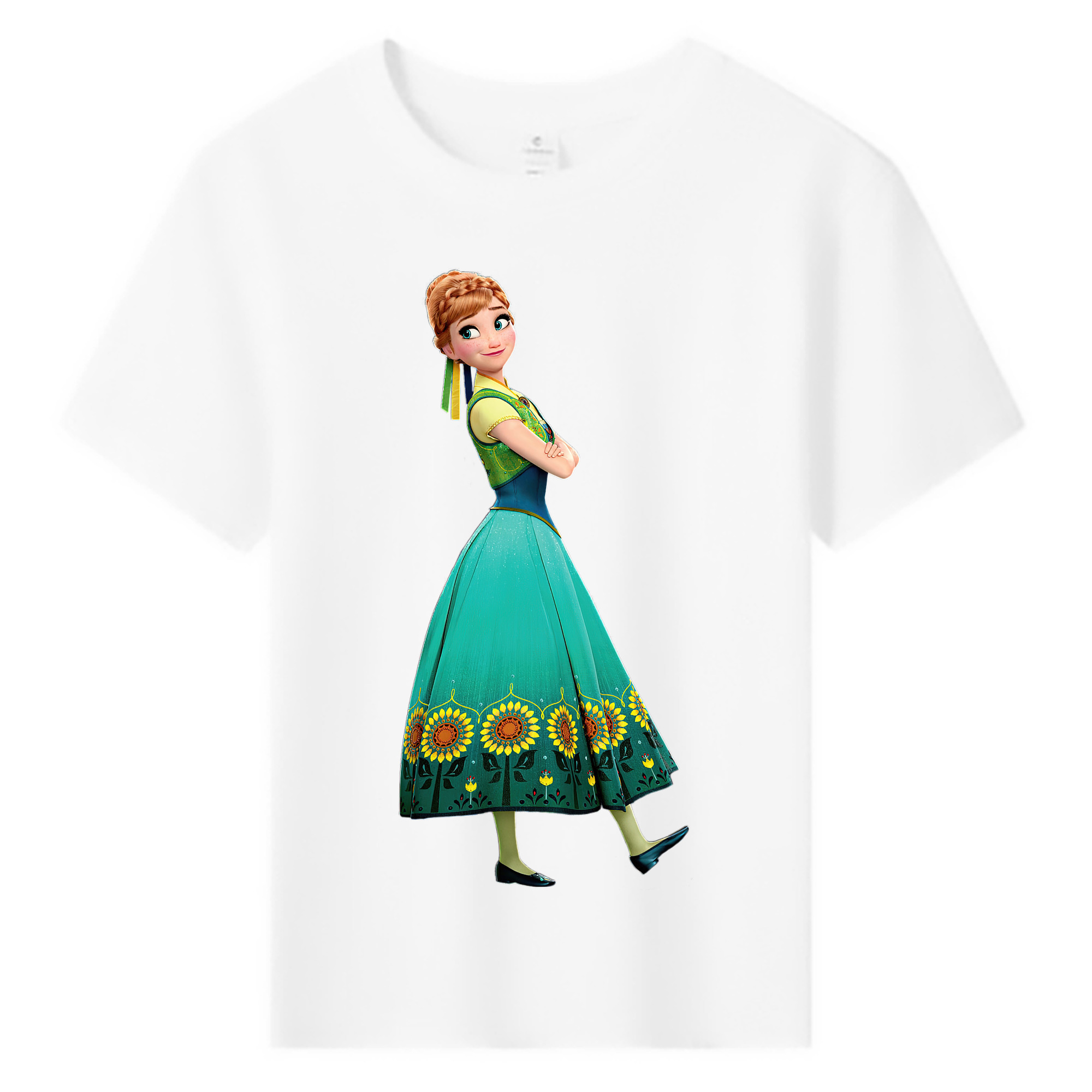 （画像用） アナと雪の女王 アンナ エルサ Frozen Anna Elsa 綿100％キッズTシャツ（フロントプリント）
