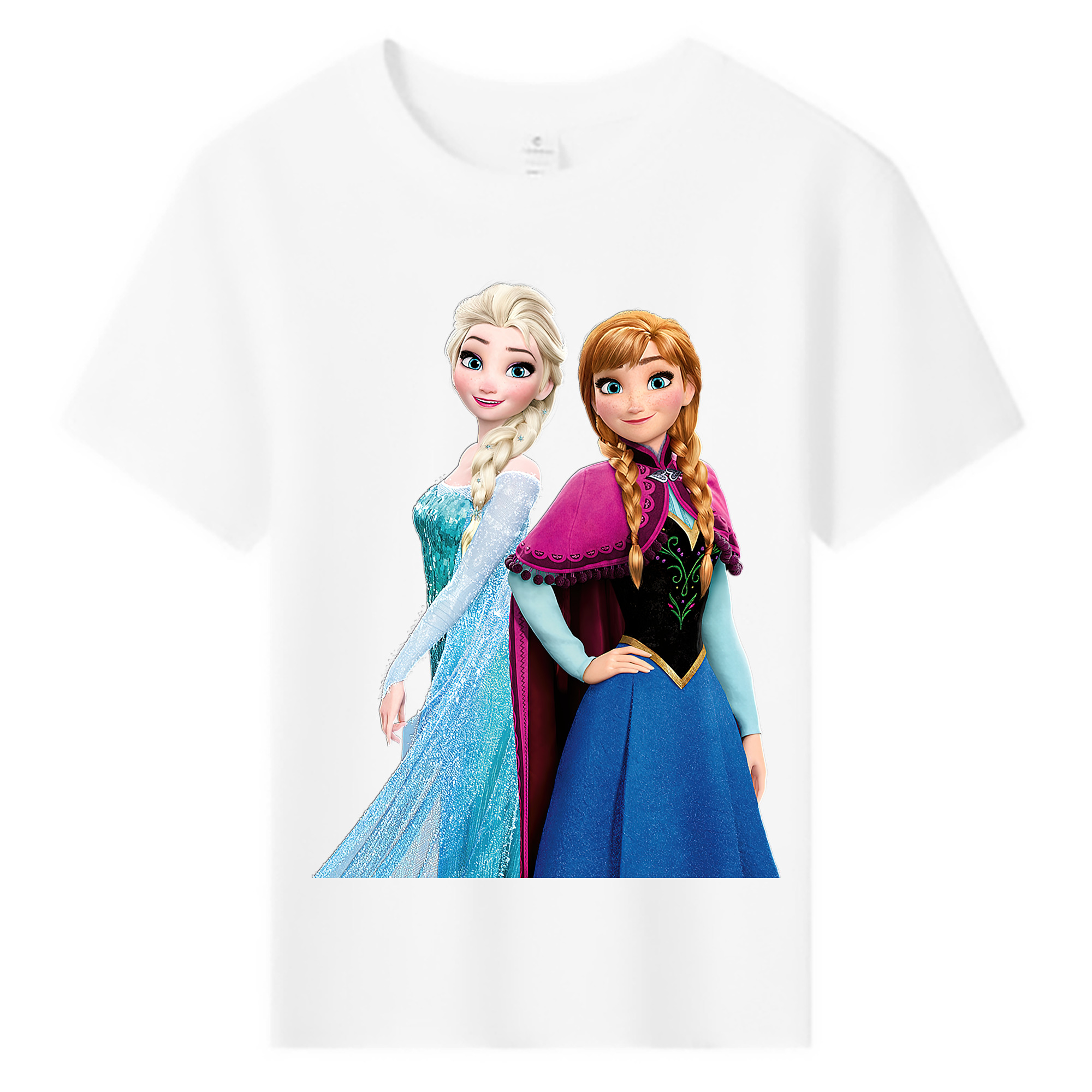 （画像用） アナと雪の女王 アンナ エルサ Frozen Anna Elsa 綿100％キッズTシャツ（フロントプリント）